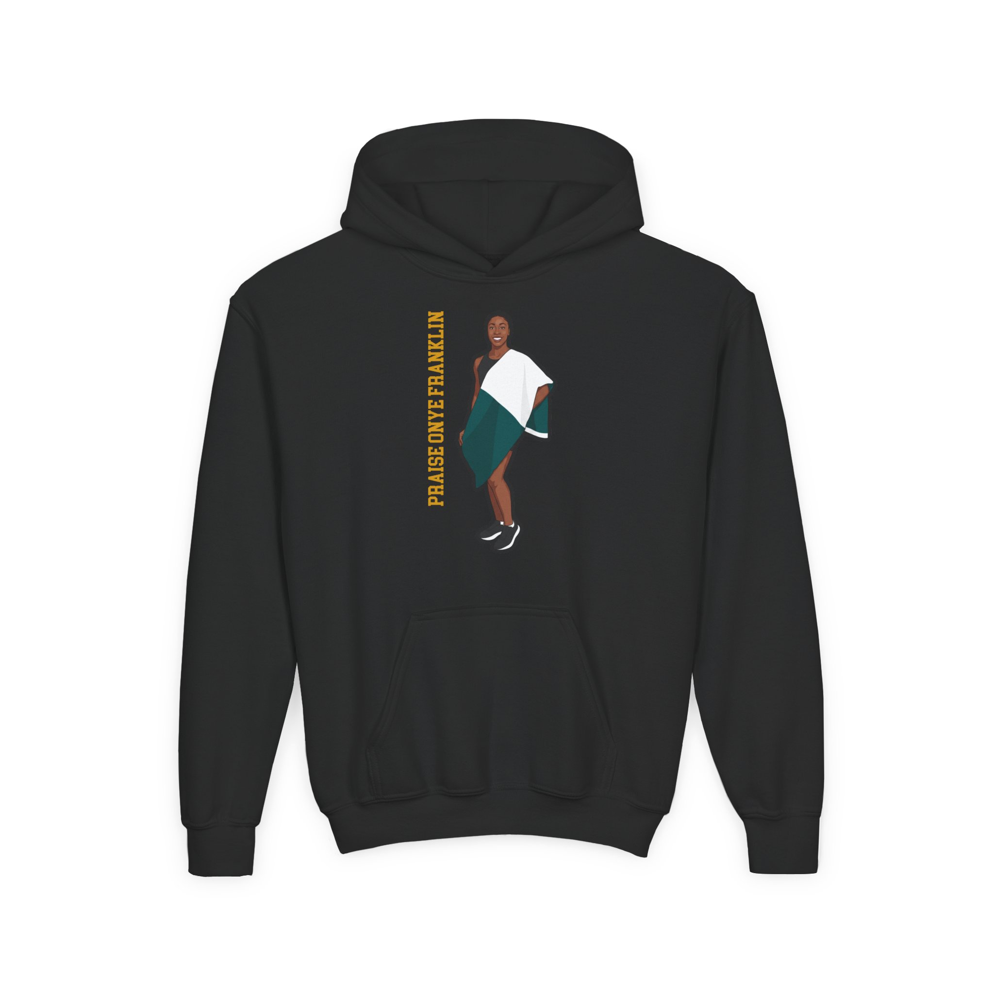Youth Hoodie — character_name_vertical in Black