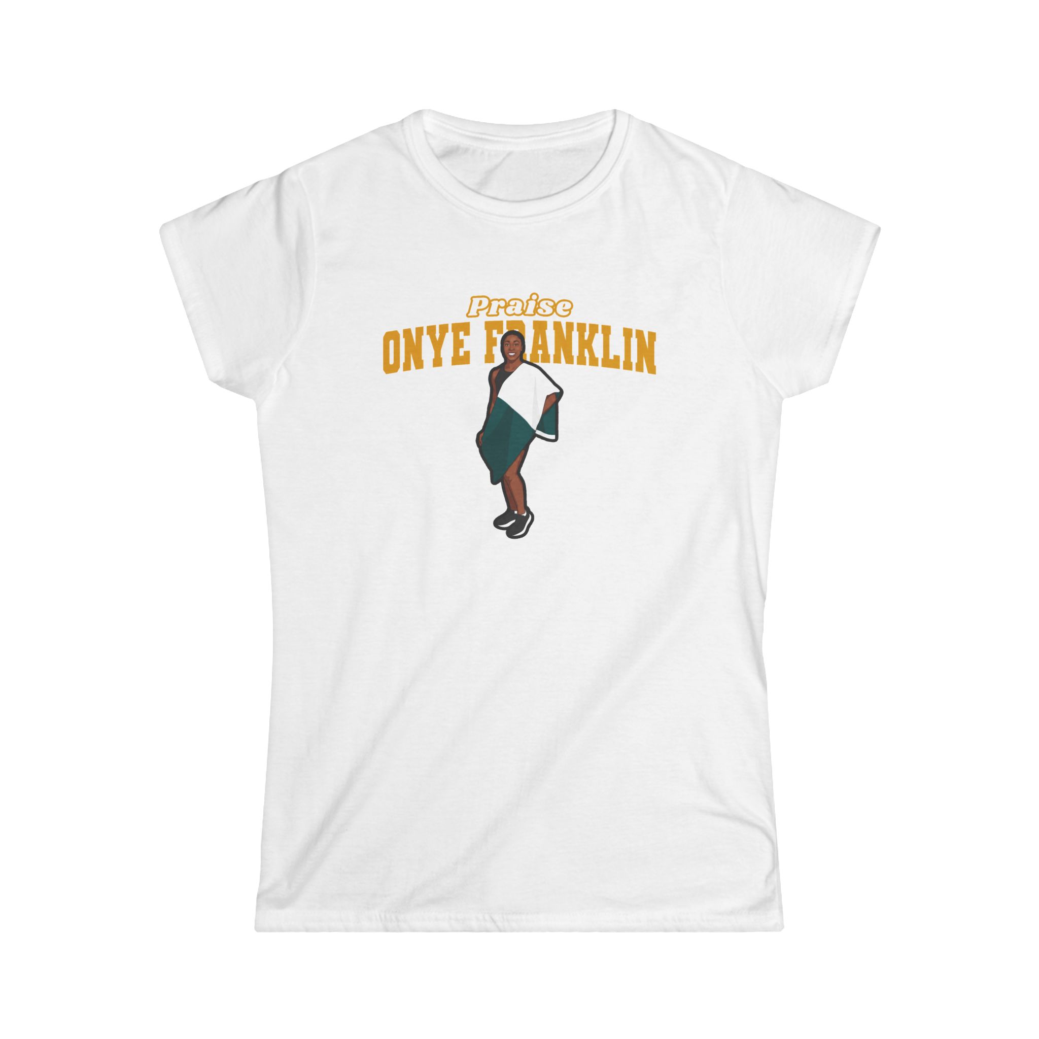 Women's Softstyle Tee — character_name_arch in White