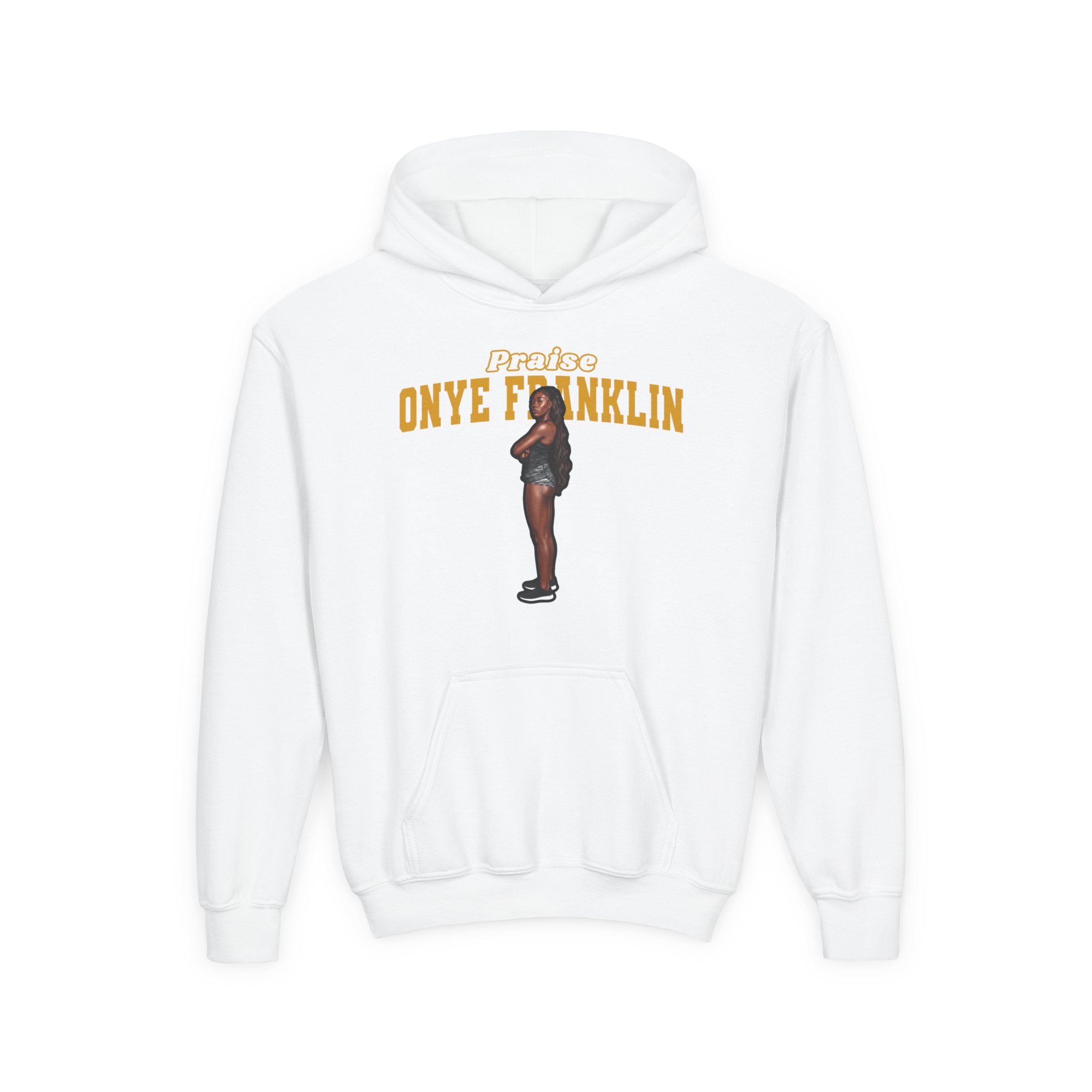 Youth Hoodie — character_name_arch in White
