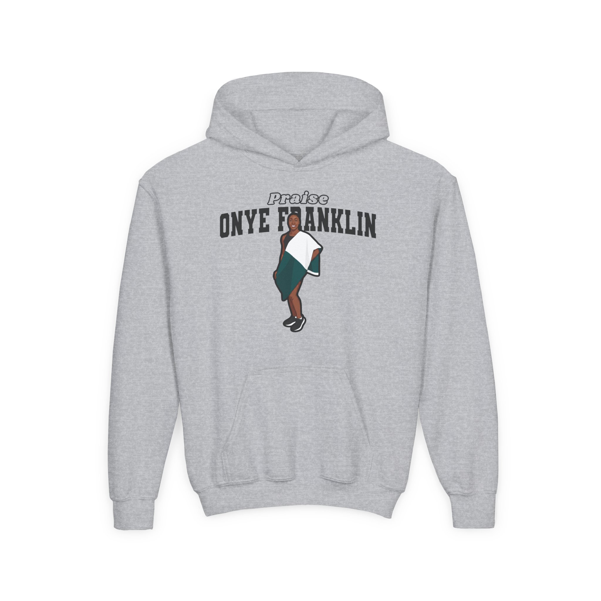 Youth Hoodie — character_name_arch in Grey