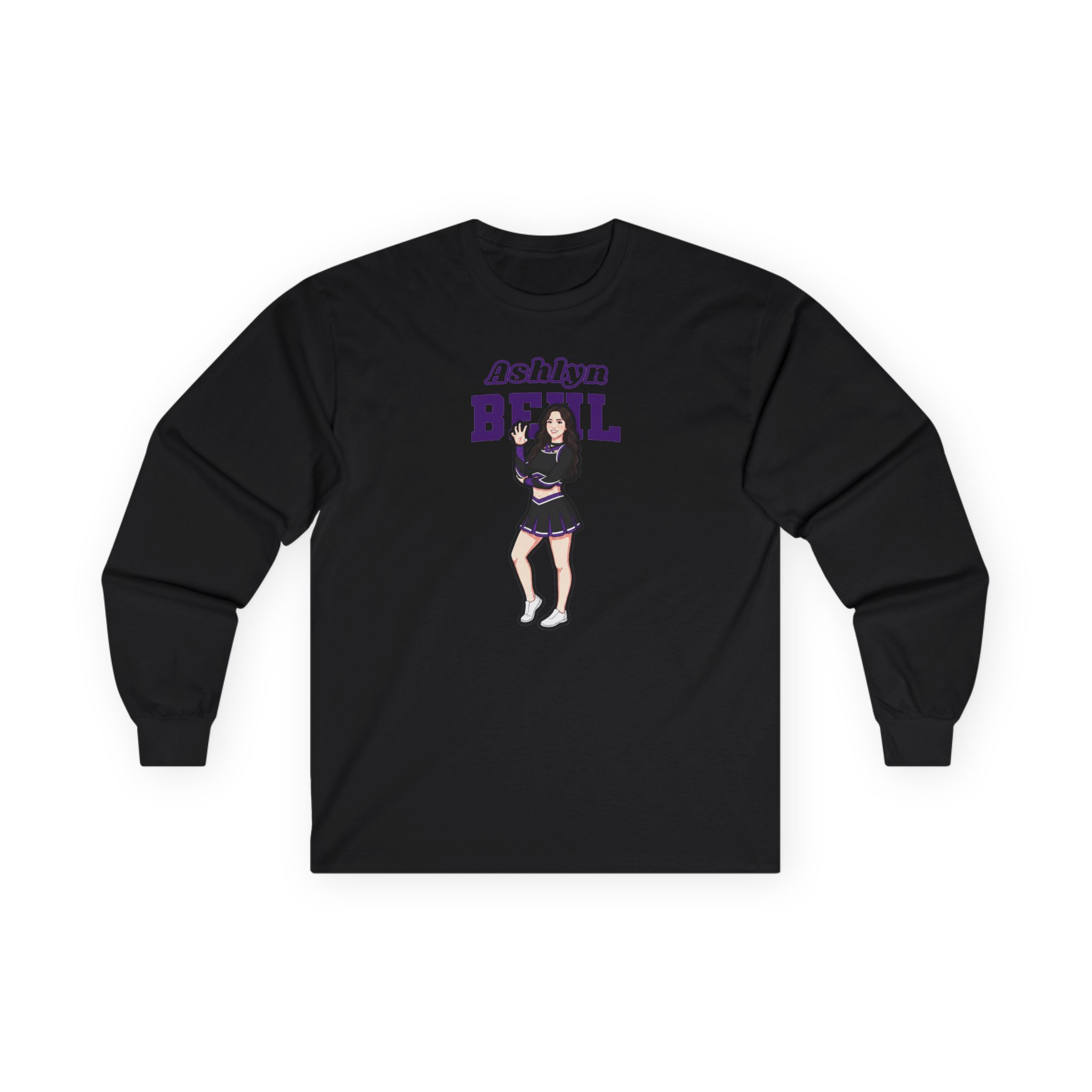 Long Sleeve Tee — character_name_arch in Black