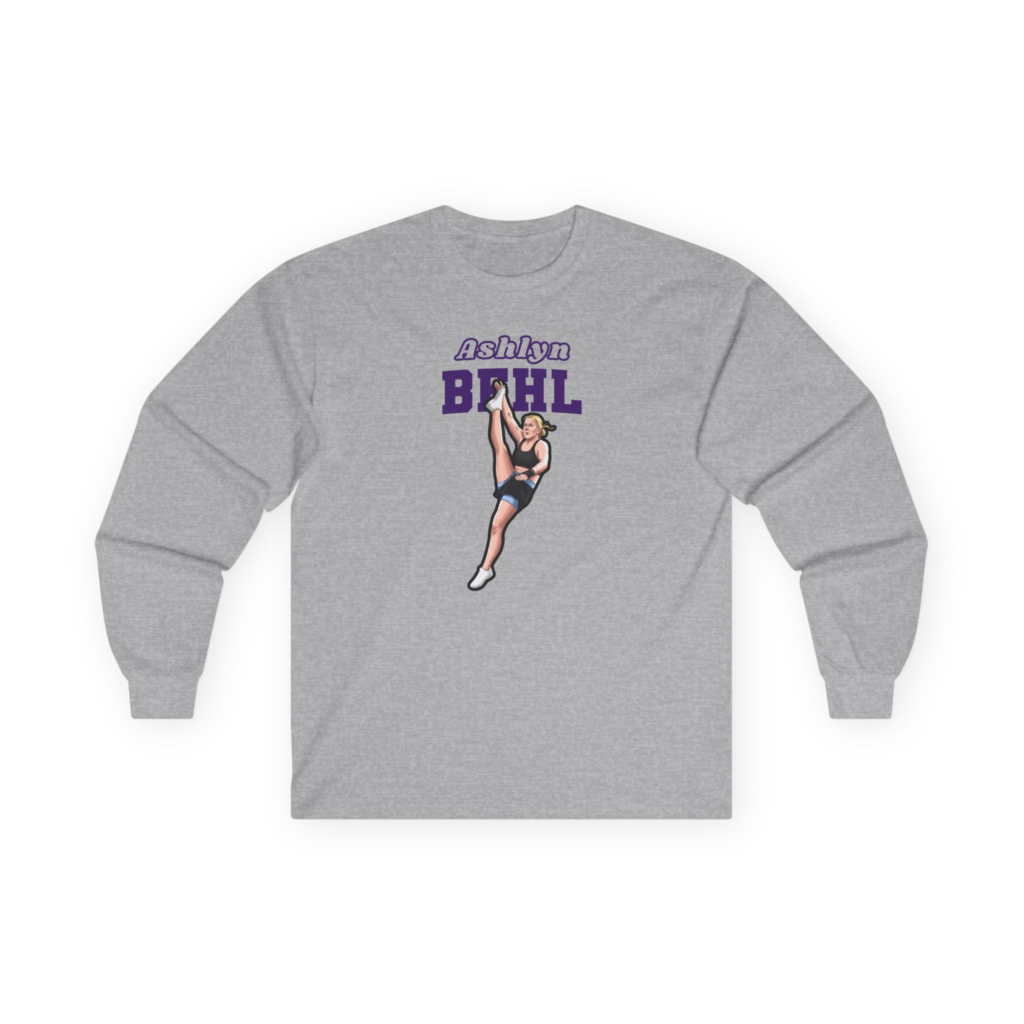 Long Sleeve Tee — character_name_arch in Grey
