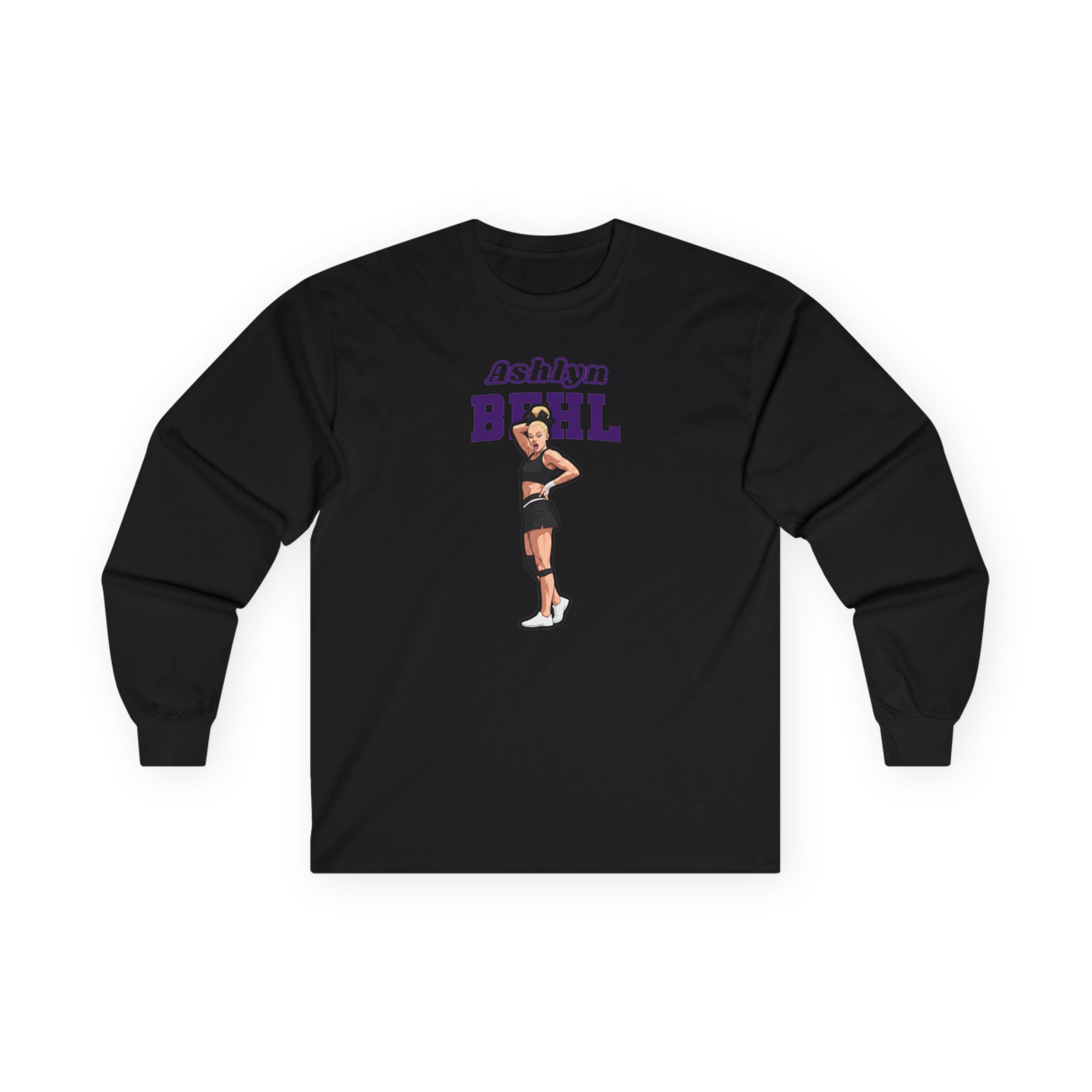 Long Sleeve Tee — character_name_arch in Black