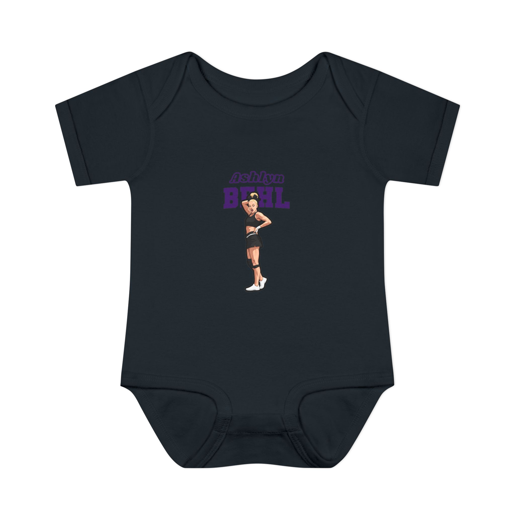 Baby Onesie — character_name_arch in Black