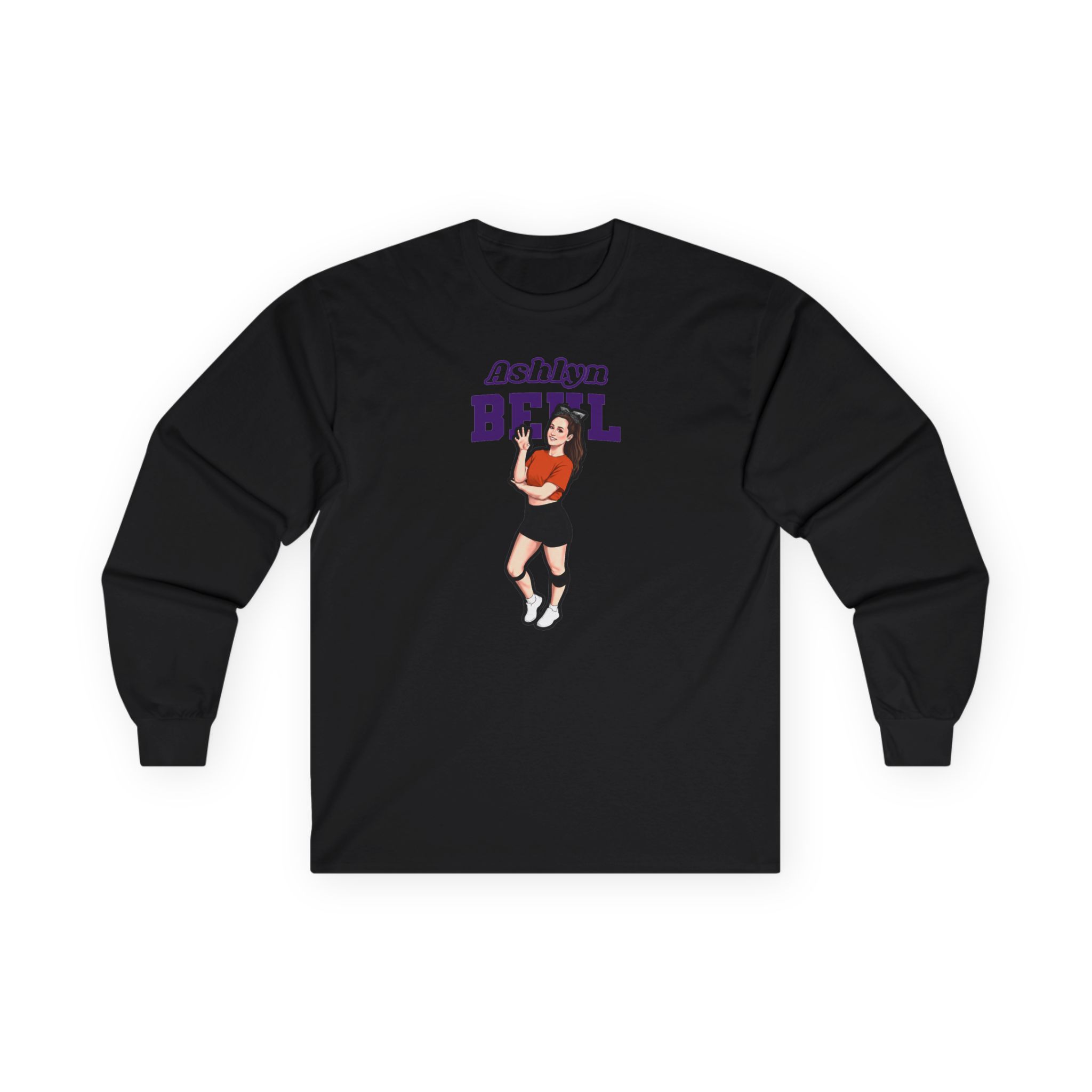 Long Sleeve Tee — character_name_arch in Black