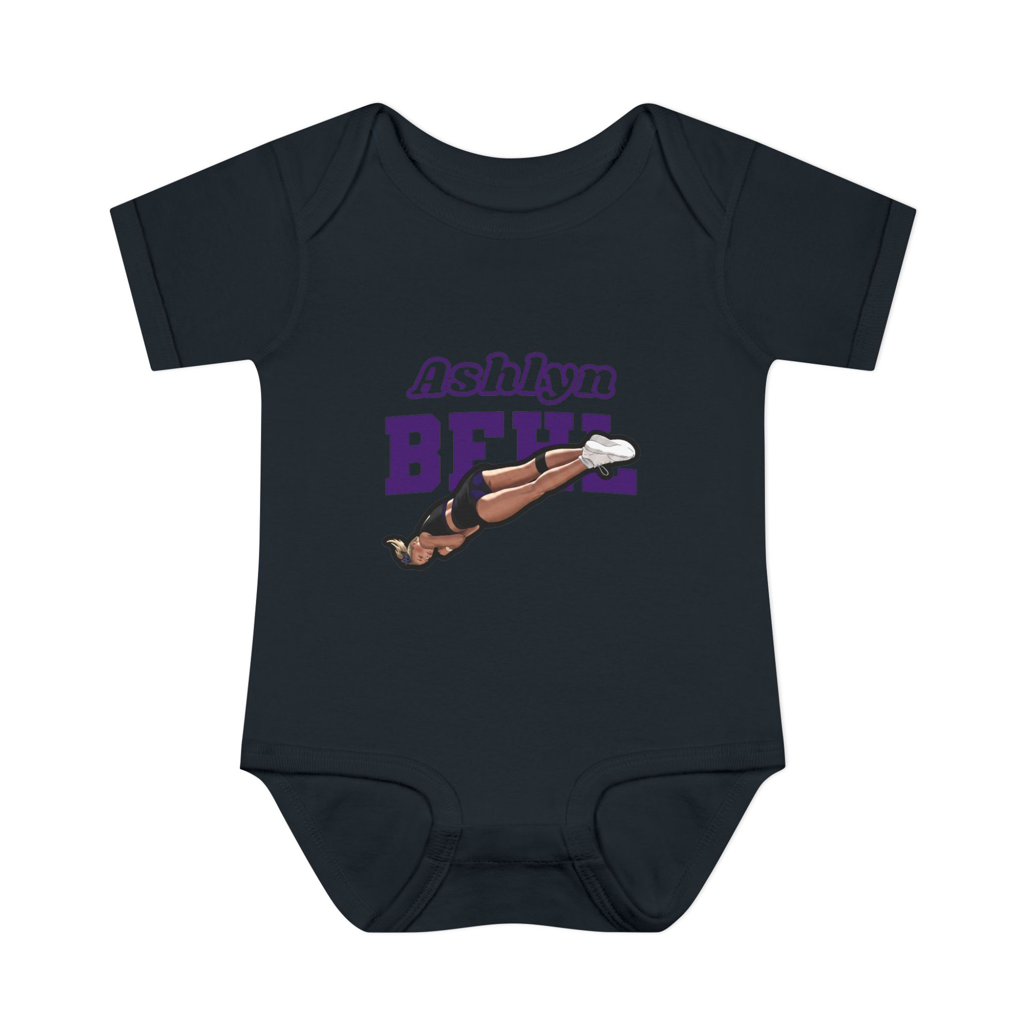 Baby Onesie — character_name_arch in Black