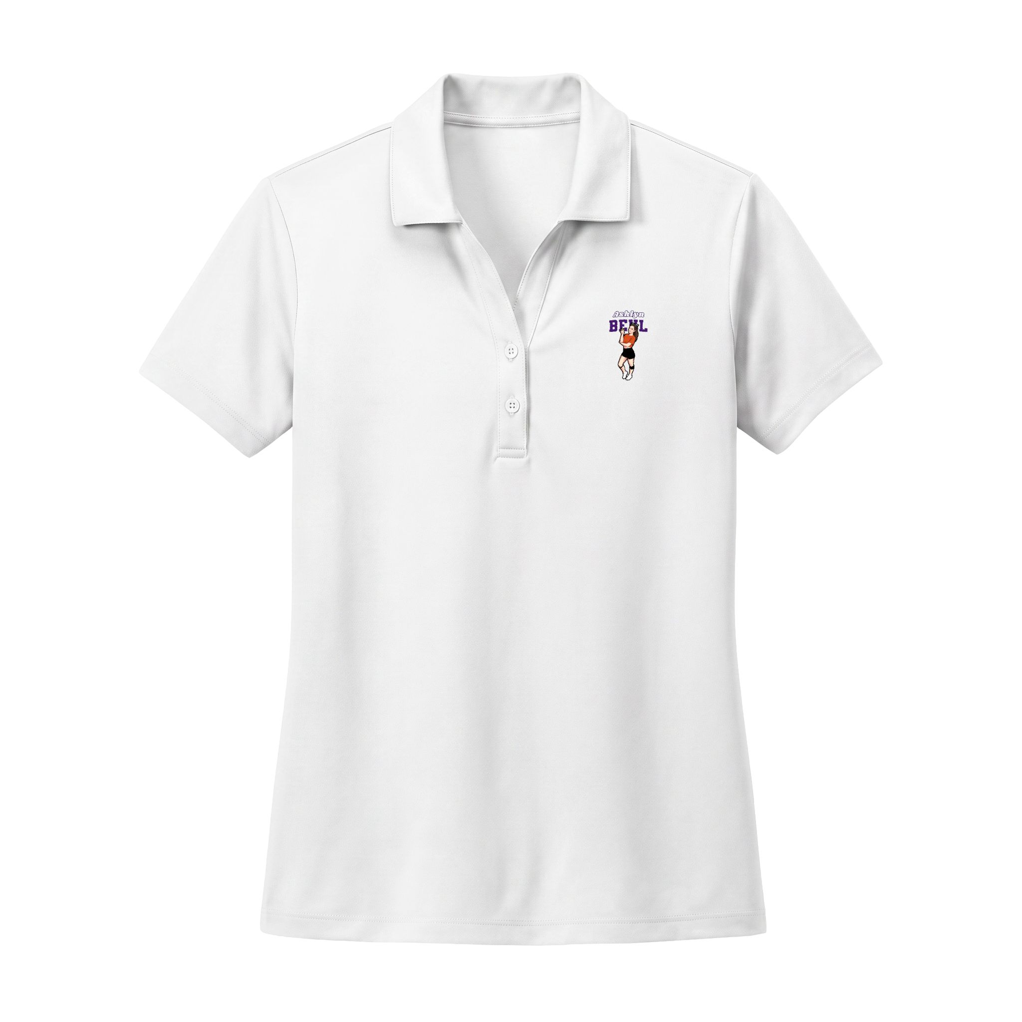 Women's Polo — character_name_arch in White