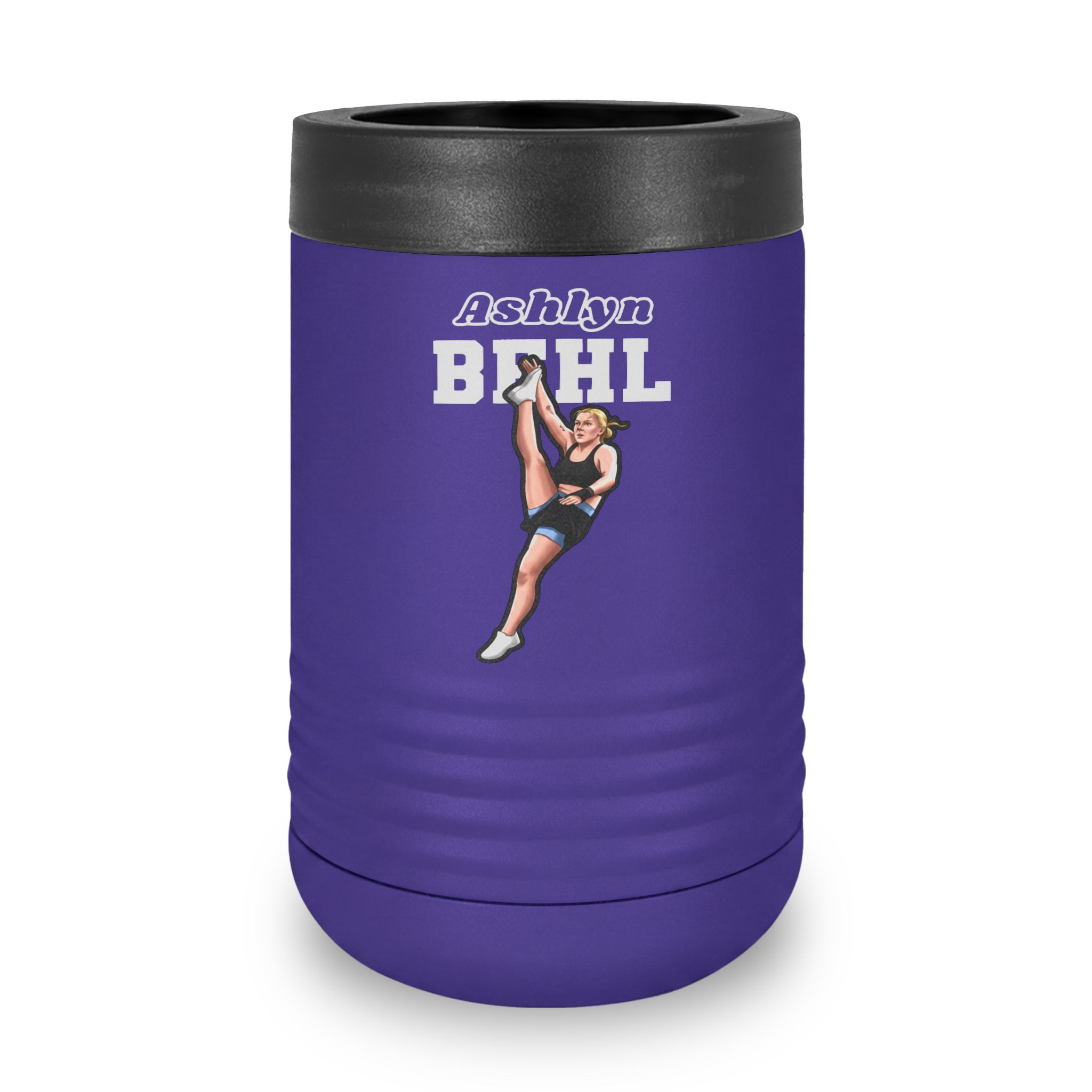 Stainless Can Cooler — character_name_arch in Purple