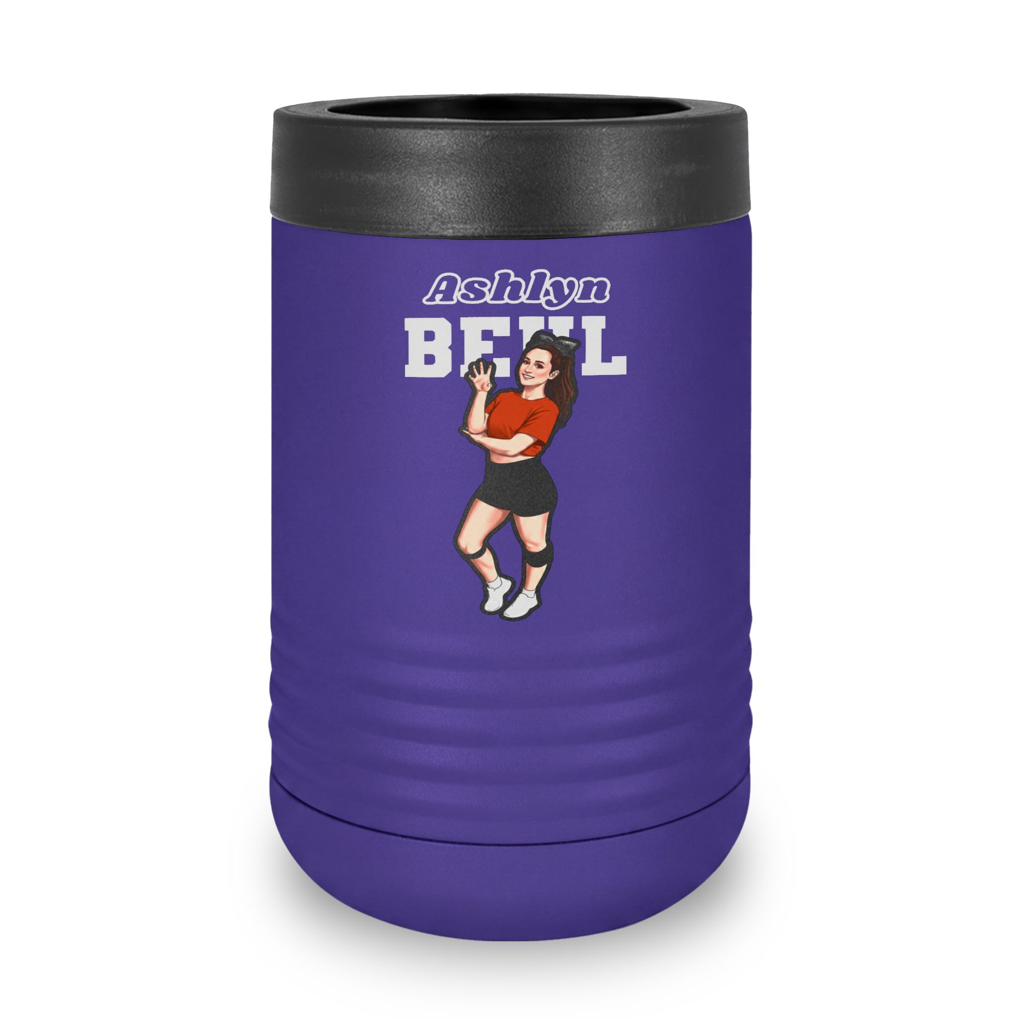 Stainless Can Cooler — character_name_arch in Purple