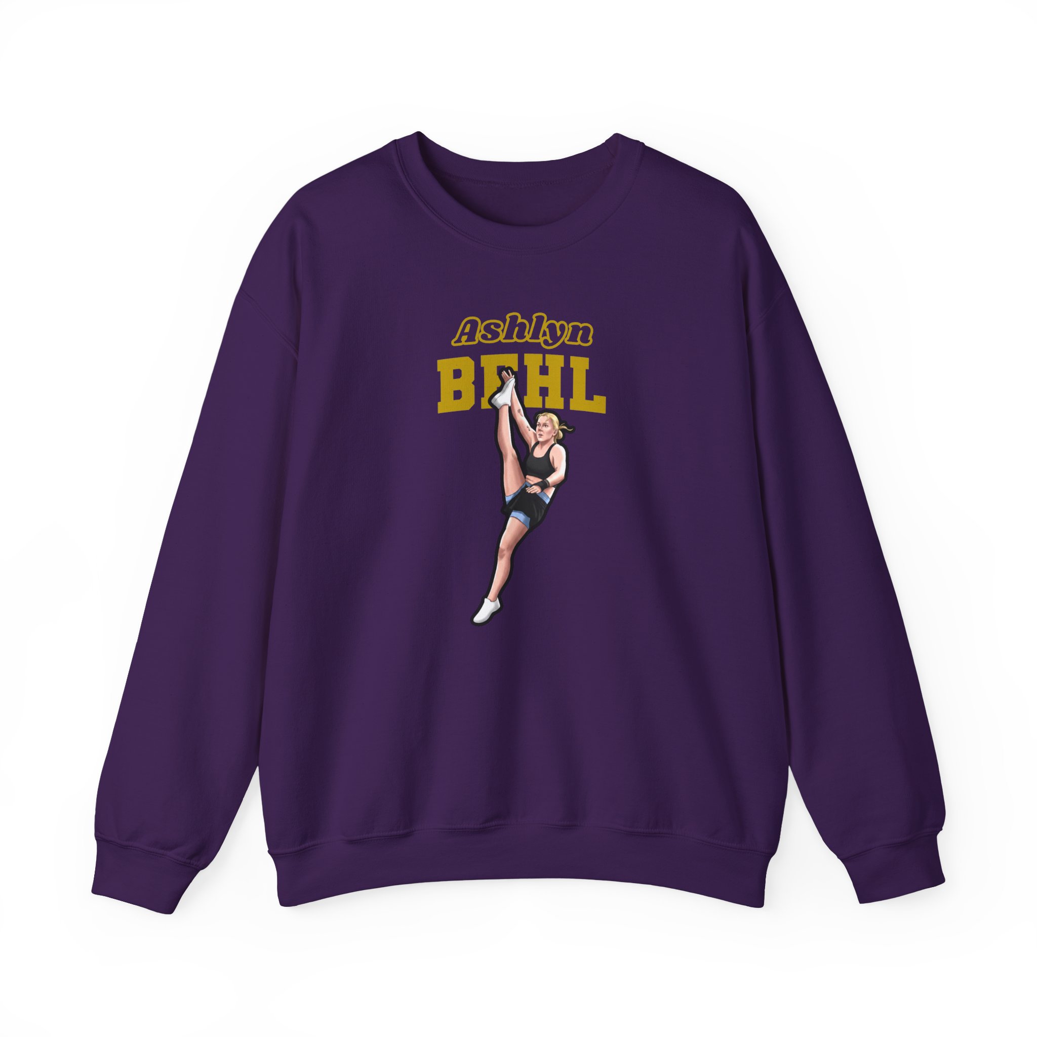 Crewneck Sweatshirt — character_name_arch in Purple