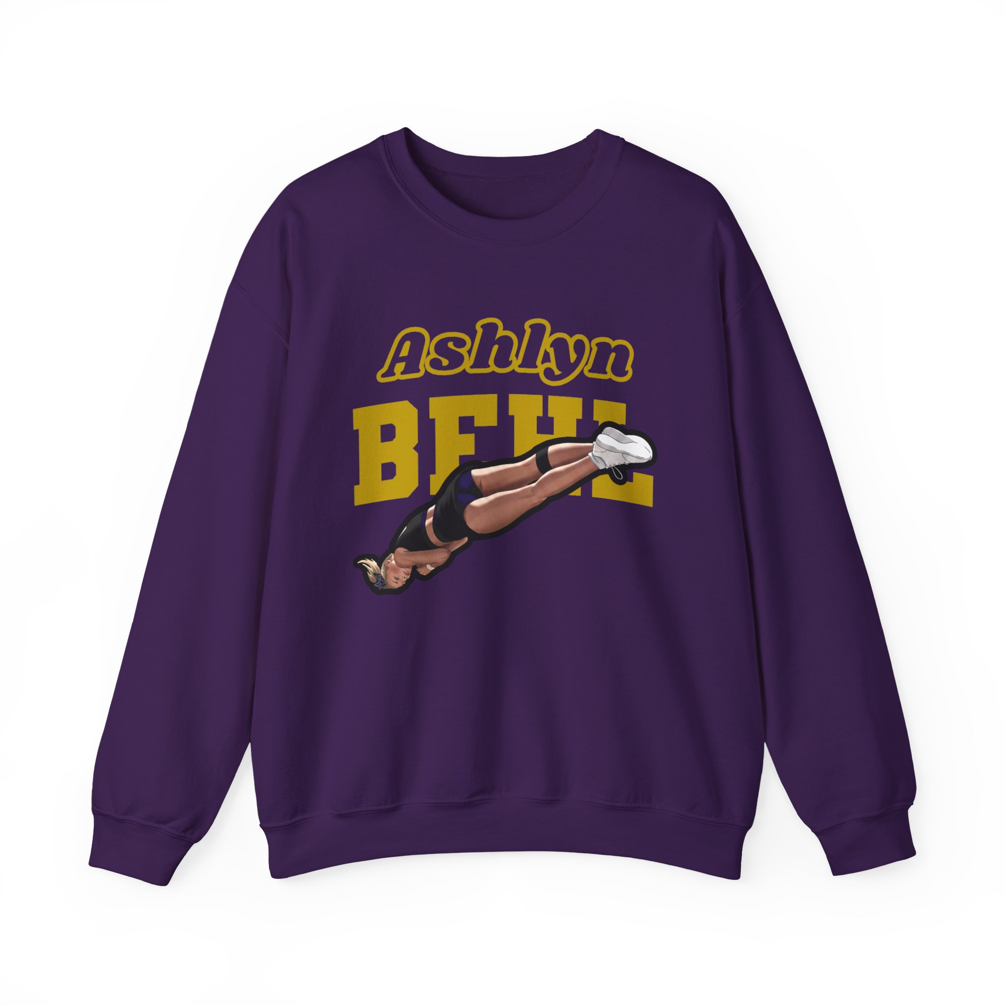 Crewneck Sweatshirt — character_name_arch in Purple