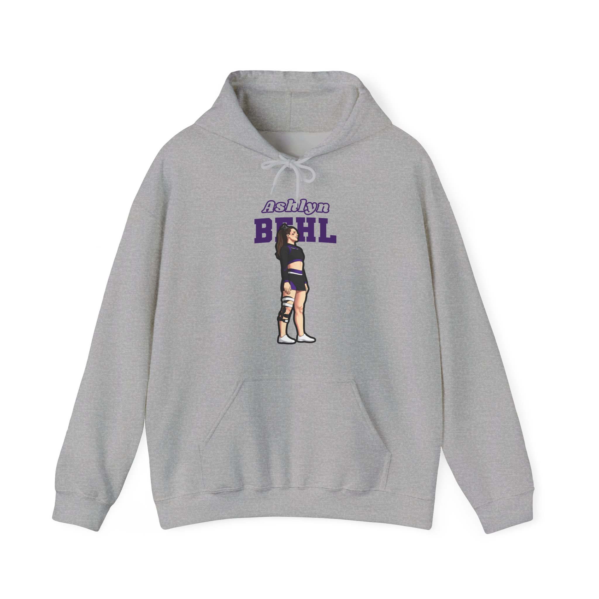 Hoodie — character_name_arch in Grey