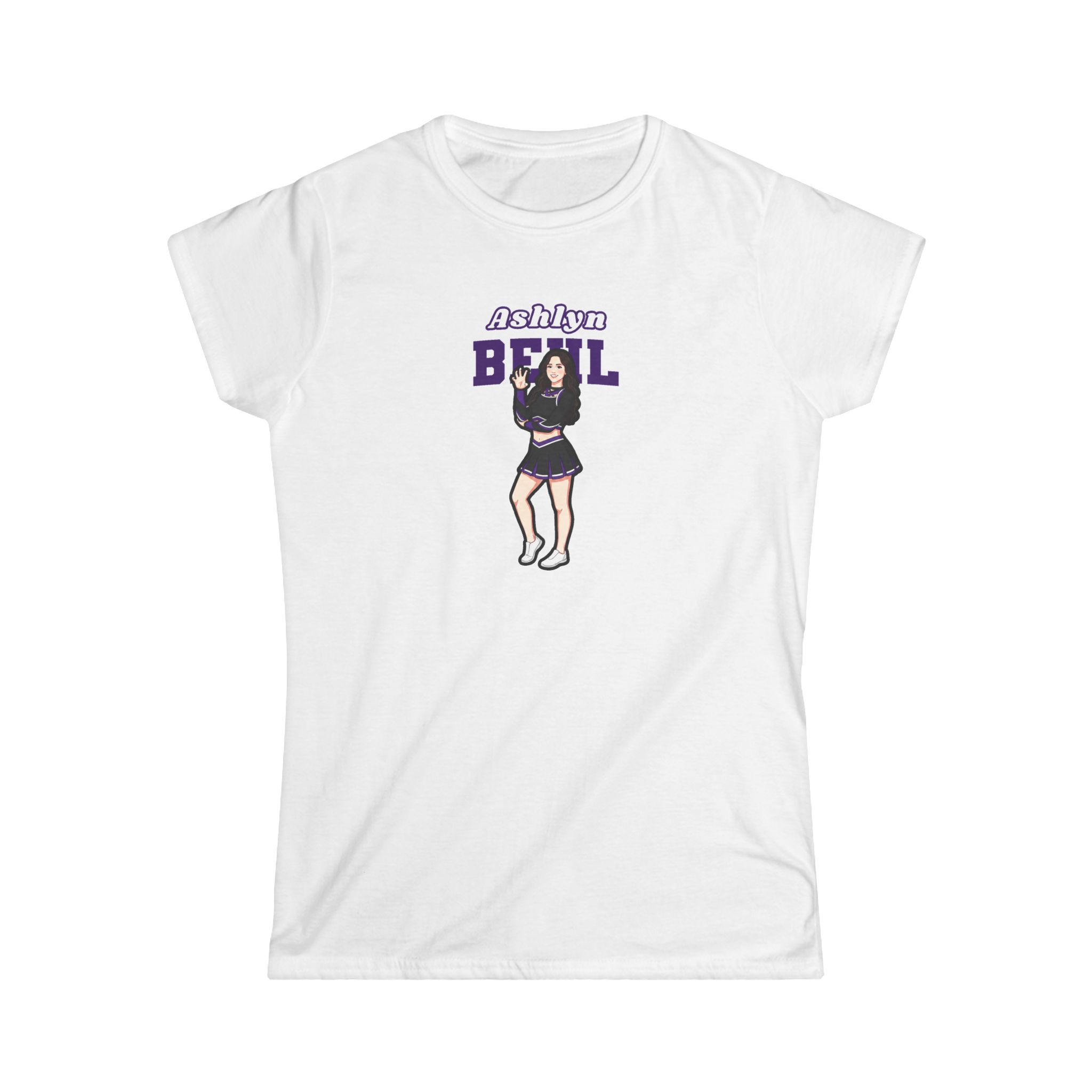Women's Softstyle Tee — character_name_arch in White