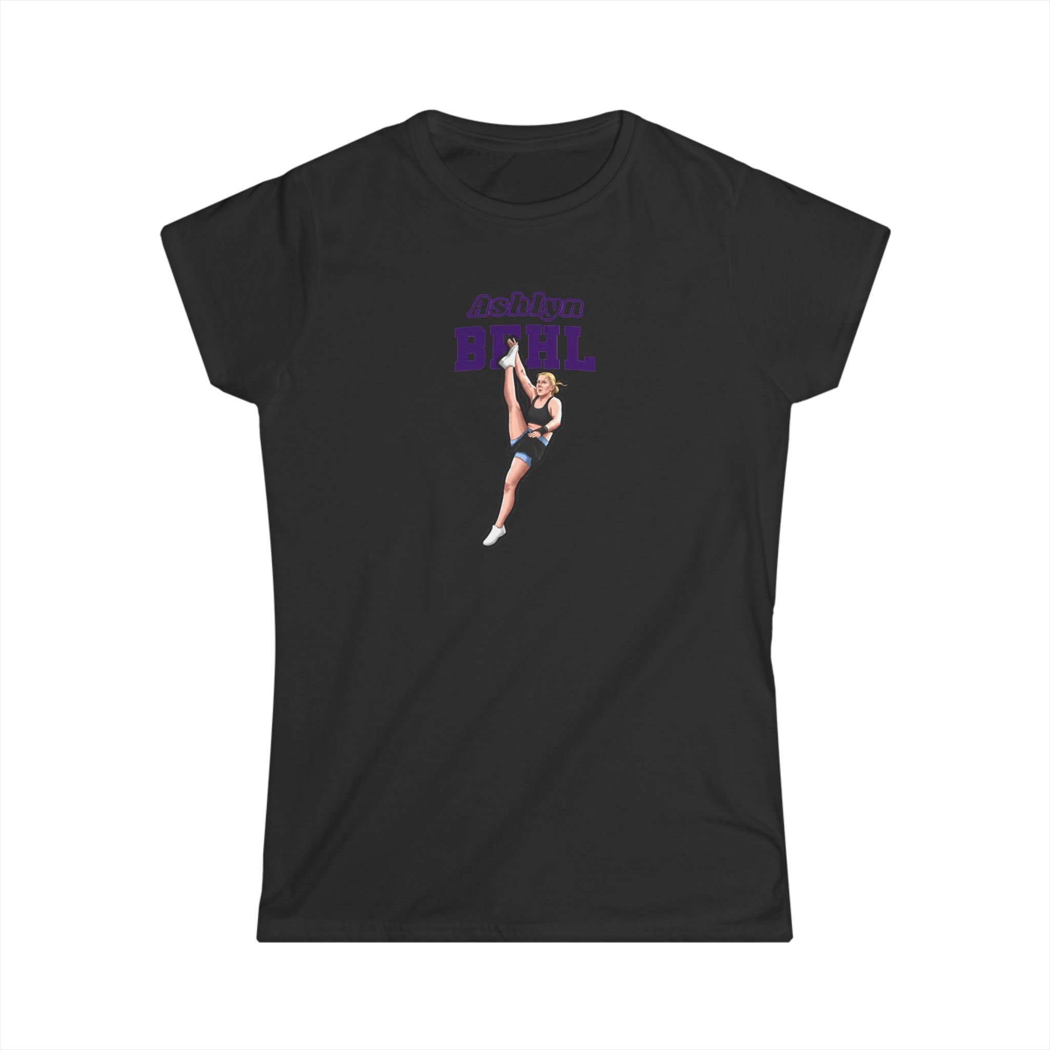 Women's Softstyle Tee — character_name_arch in Black