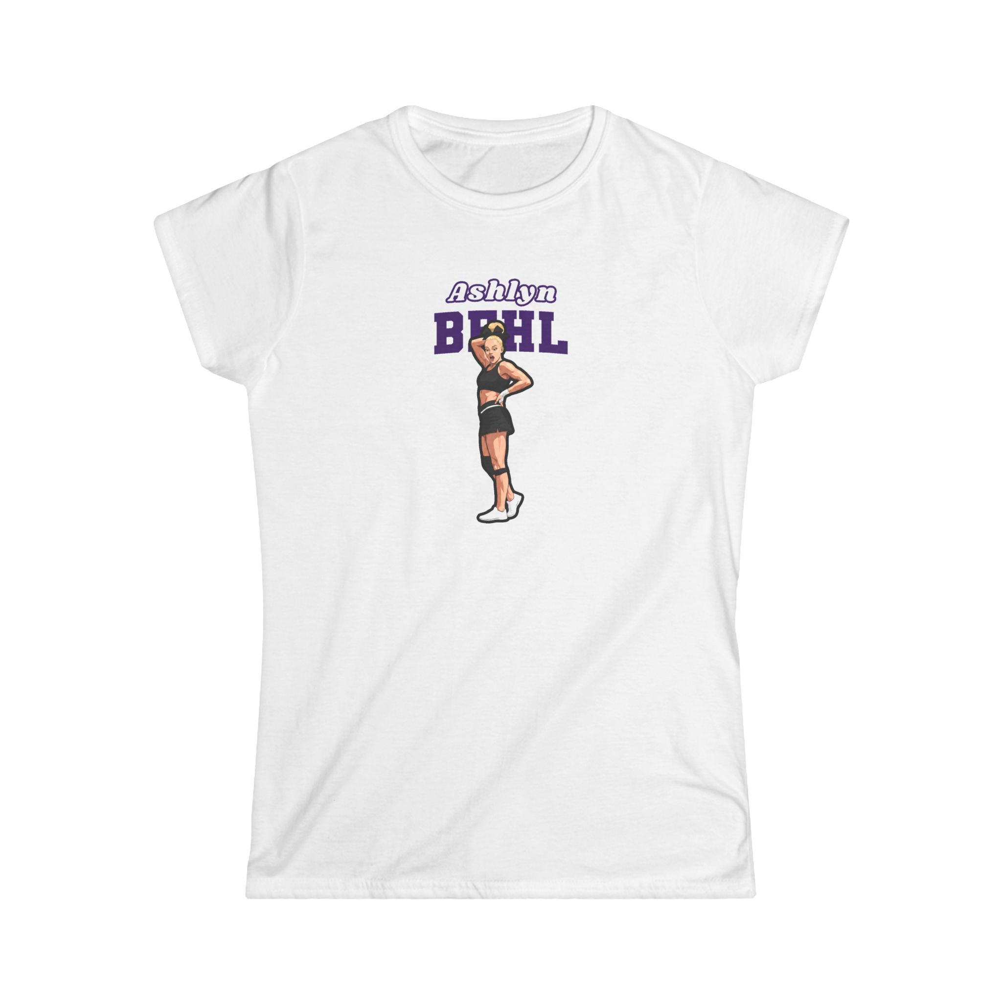Women's Softstyle Tee — character_name_arch in White