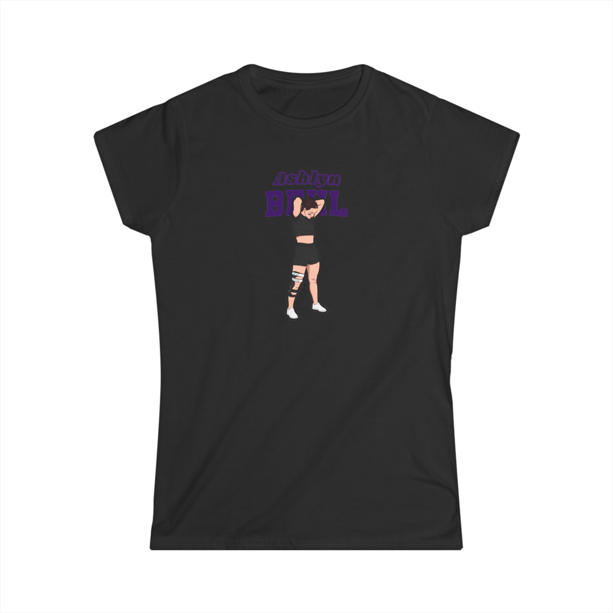 Women's Softstyle Tee — character_name_arch in Black