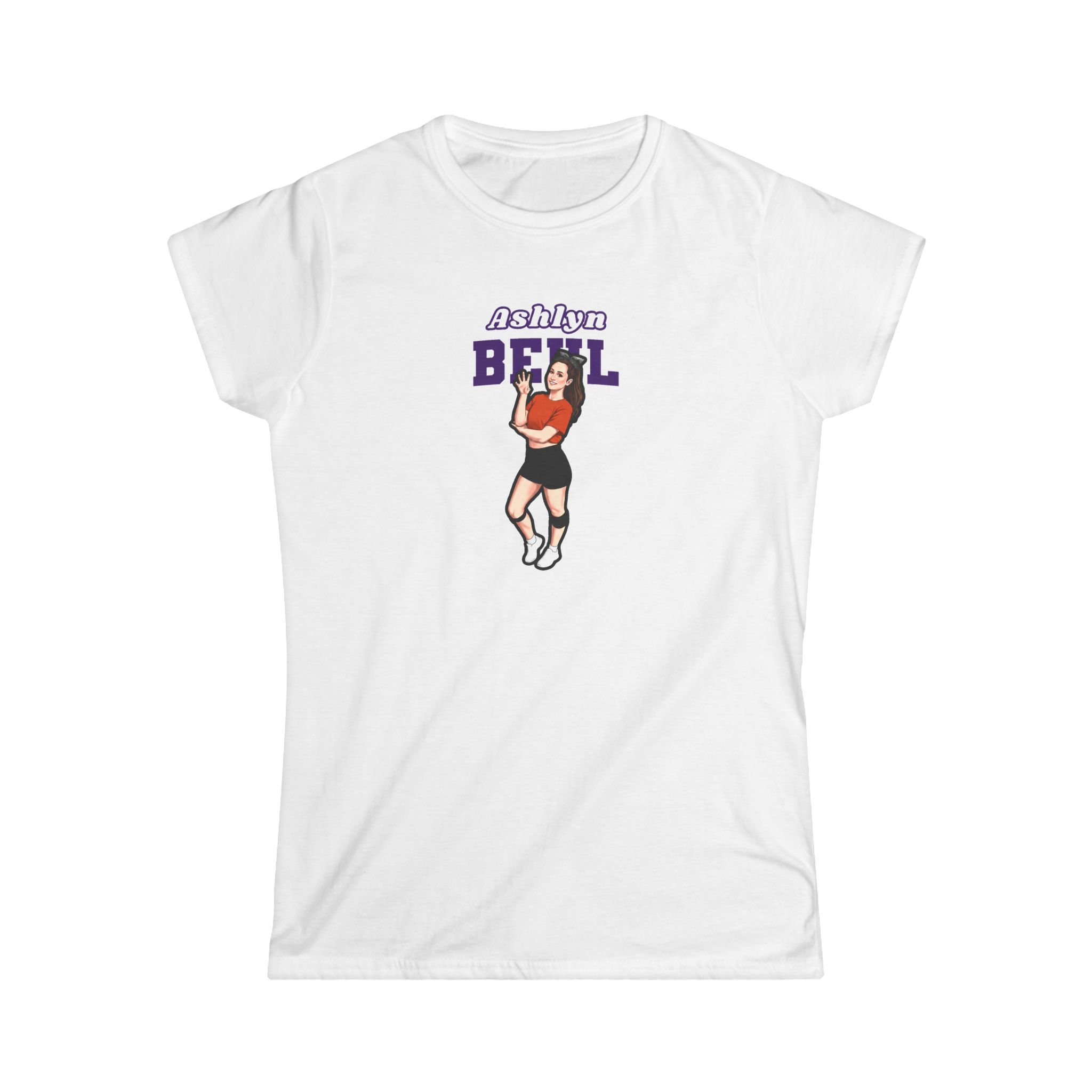 Women's Softstyle Tee — character_name_arch in White