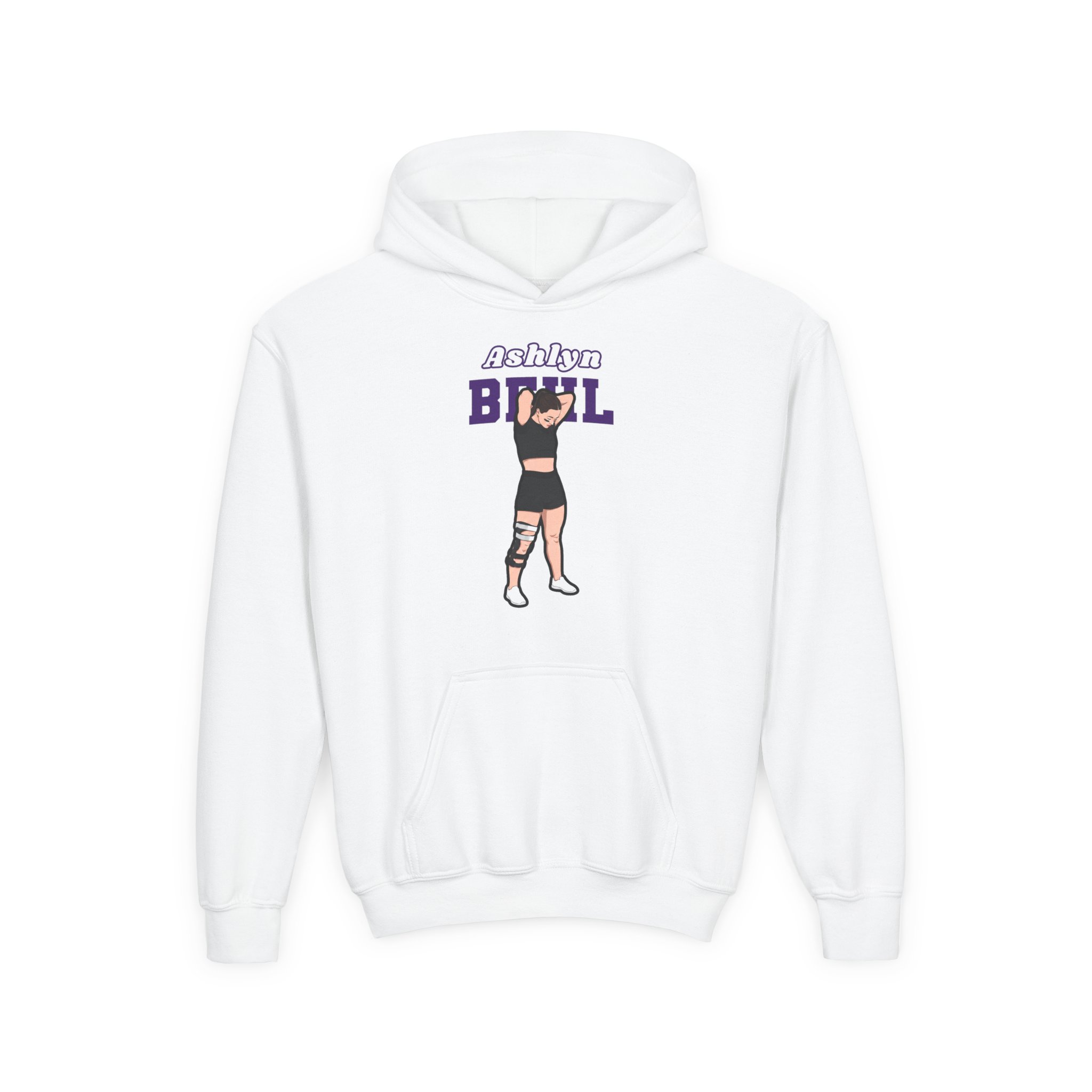 Youth Hoodie — character_name_arch in White