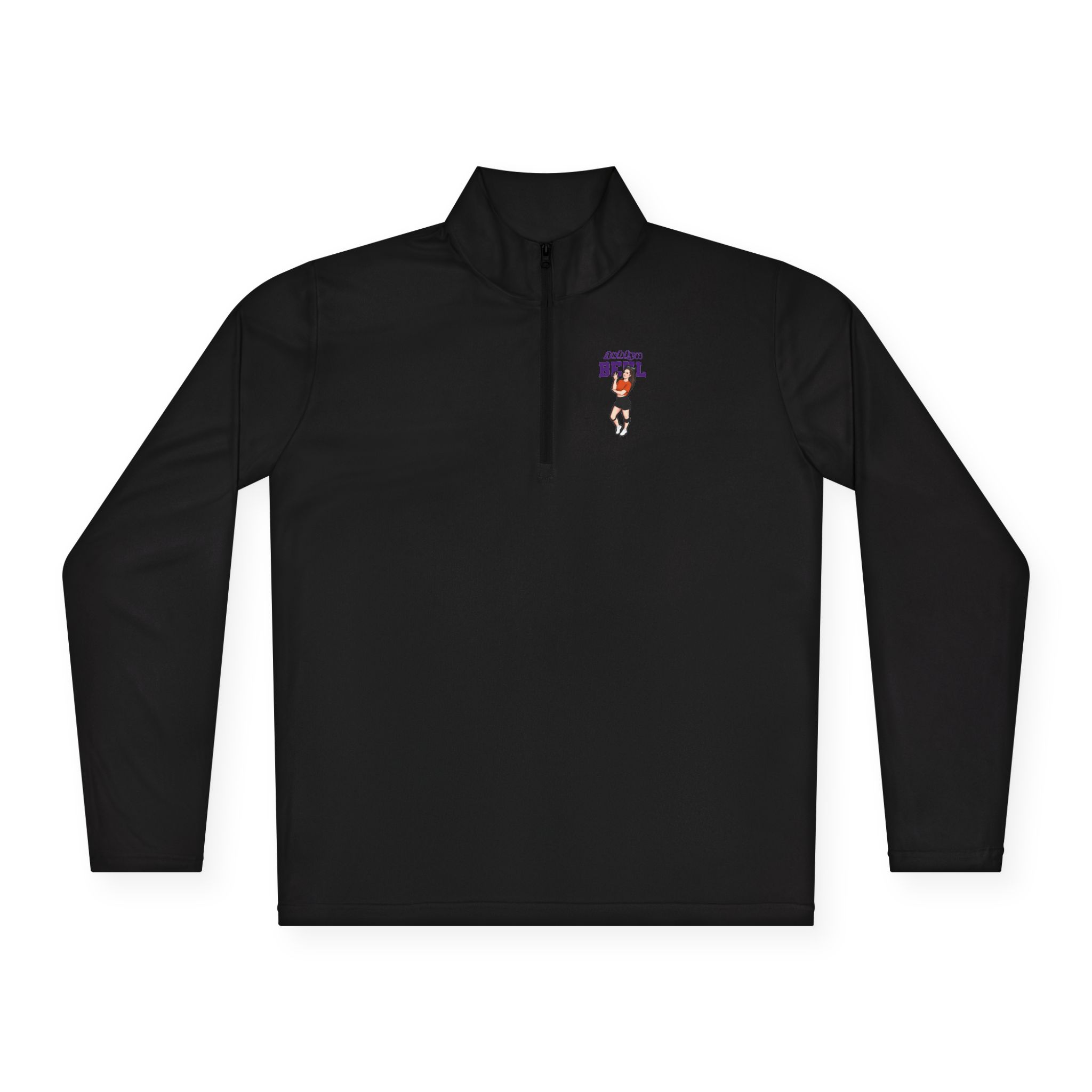 Q-Zip Pullover — character_name_arch in Black