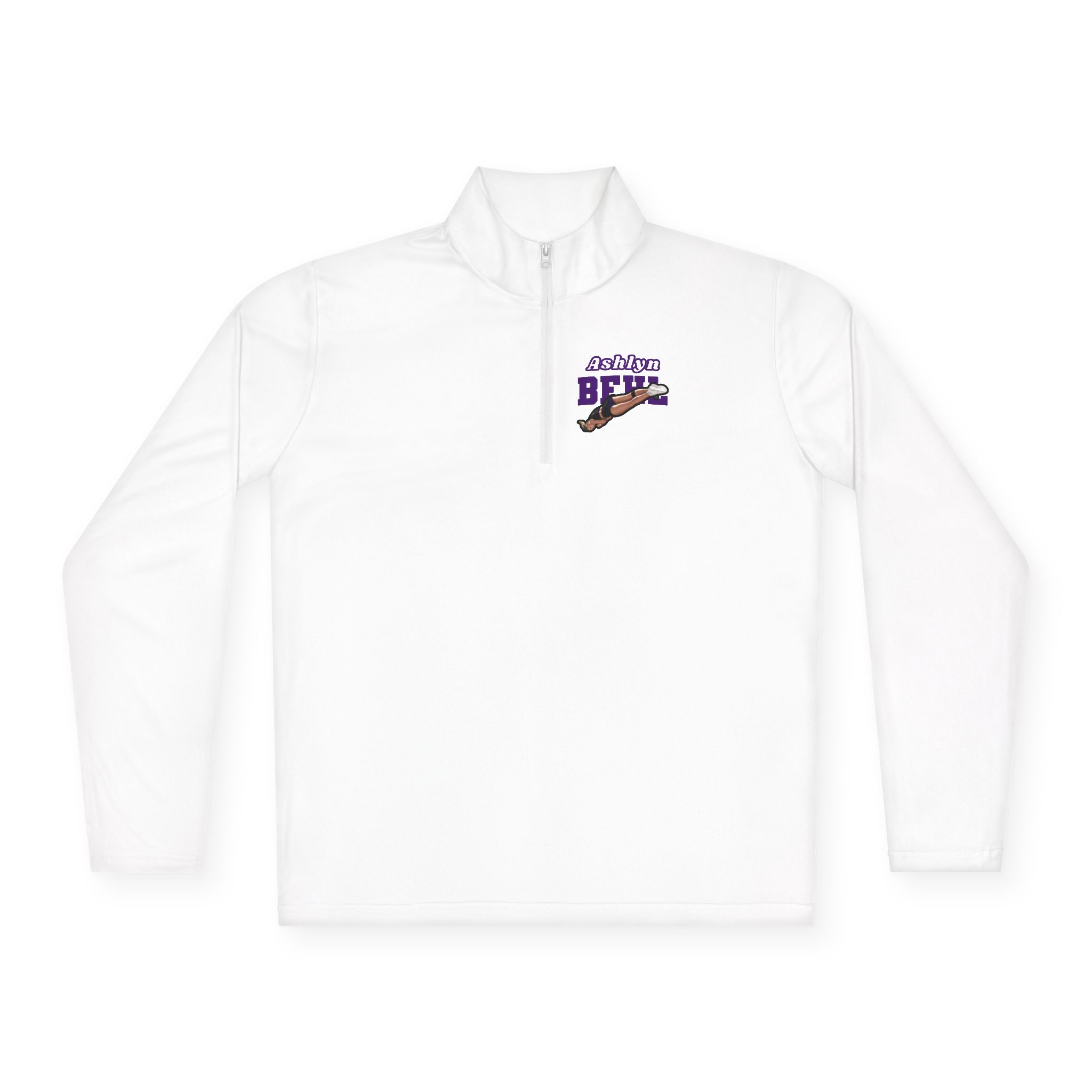 Q-Zip Pullover — character_name_arch in White