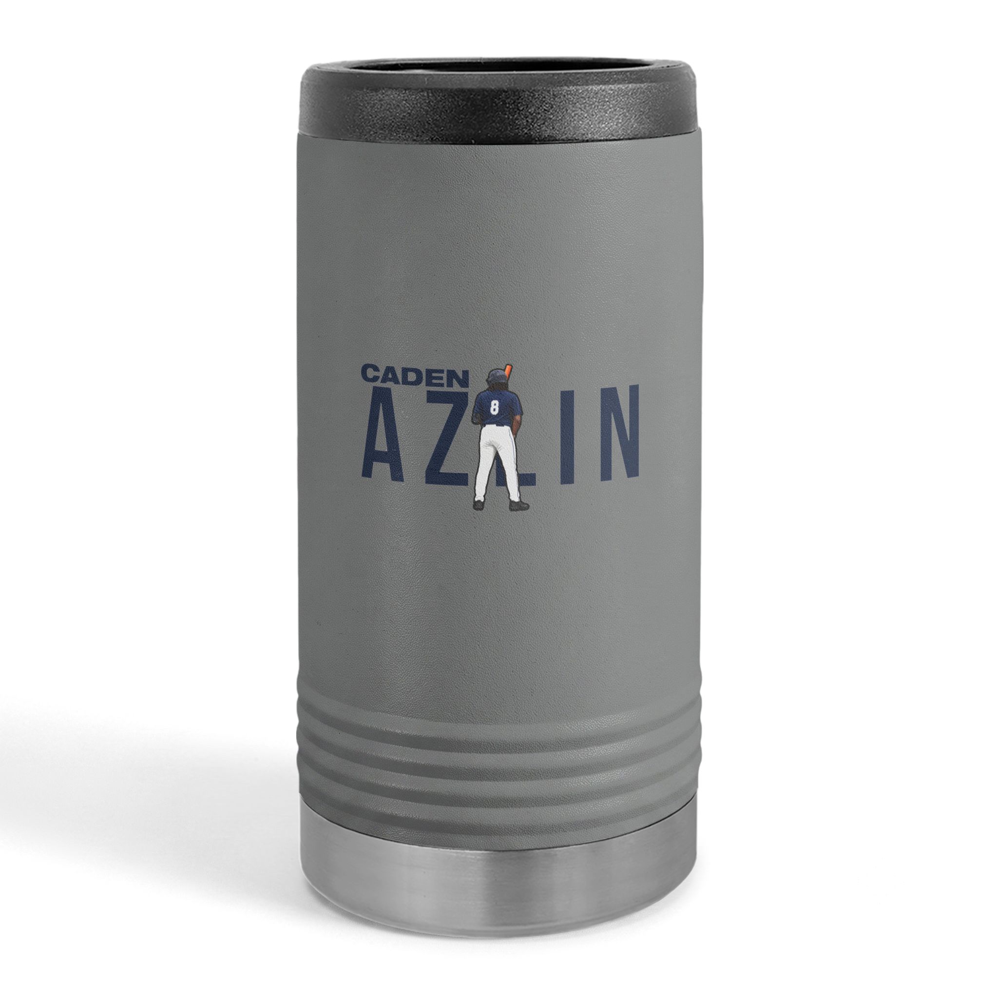 Slim Stainless Can Cooler — character_player_name in Grey