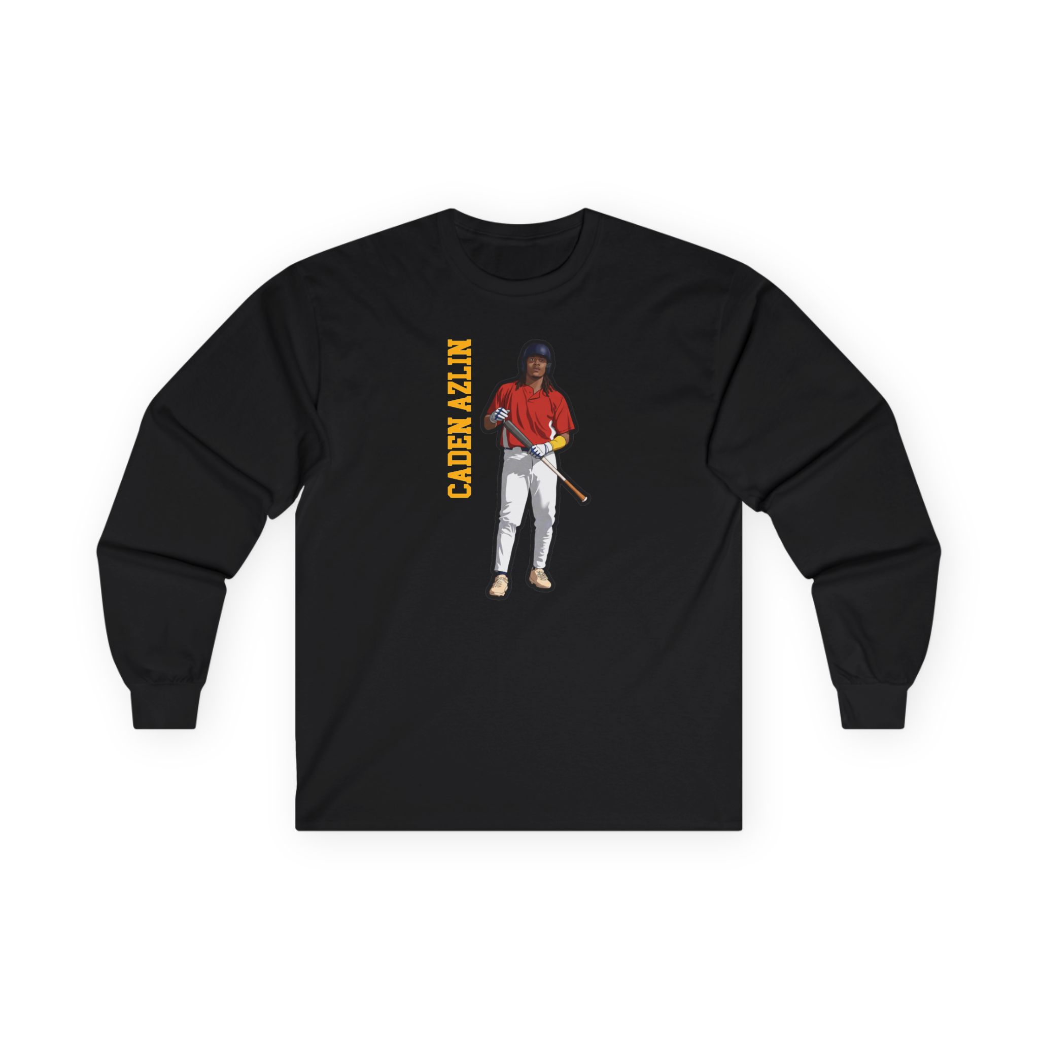 Long Sleeve Tee — character_name_vertical in Black