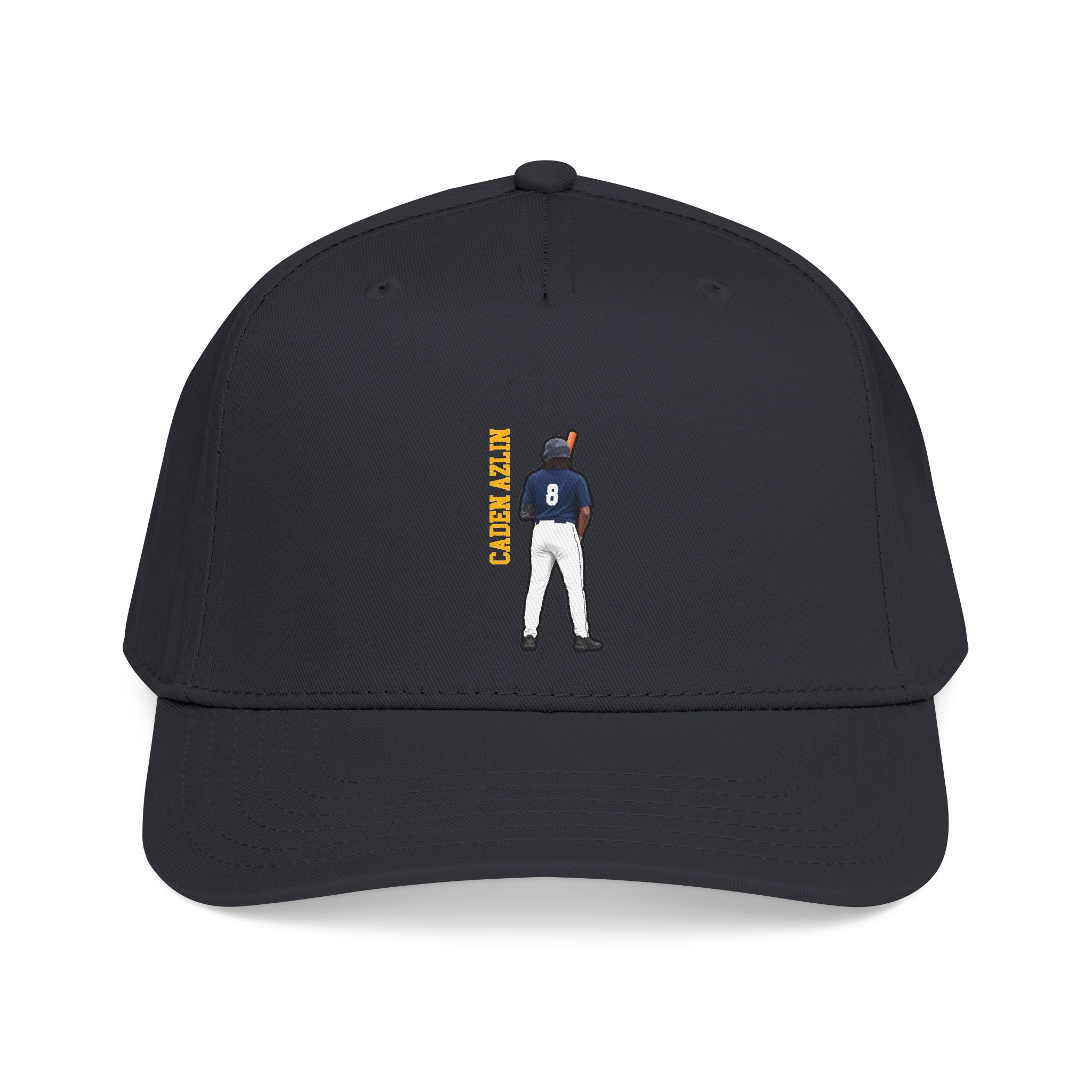 Baseball Cap — character_name_vertical in Black