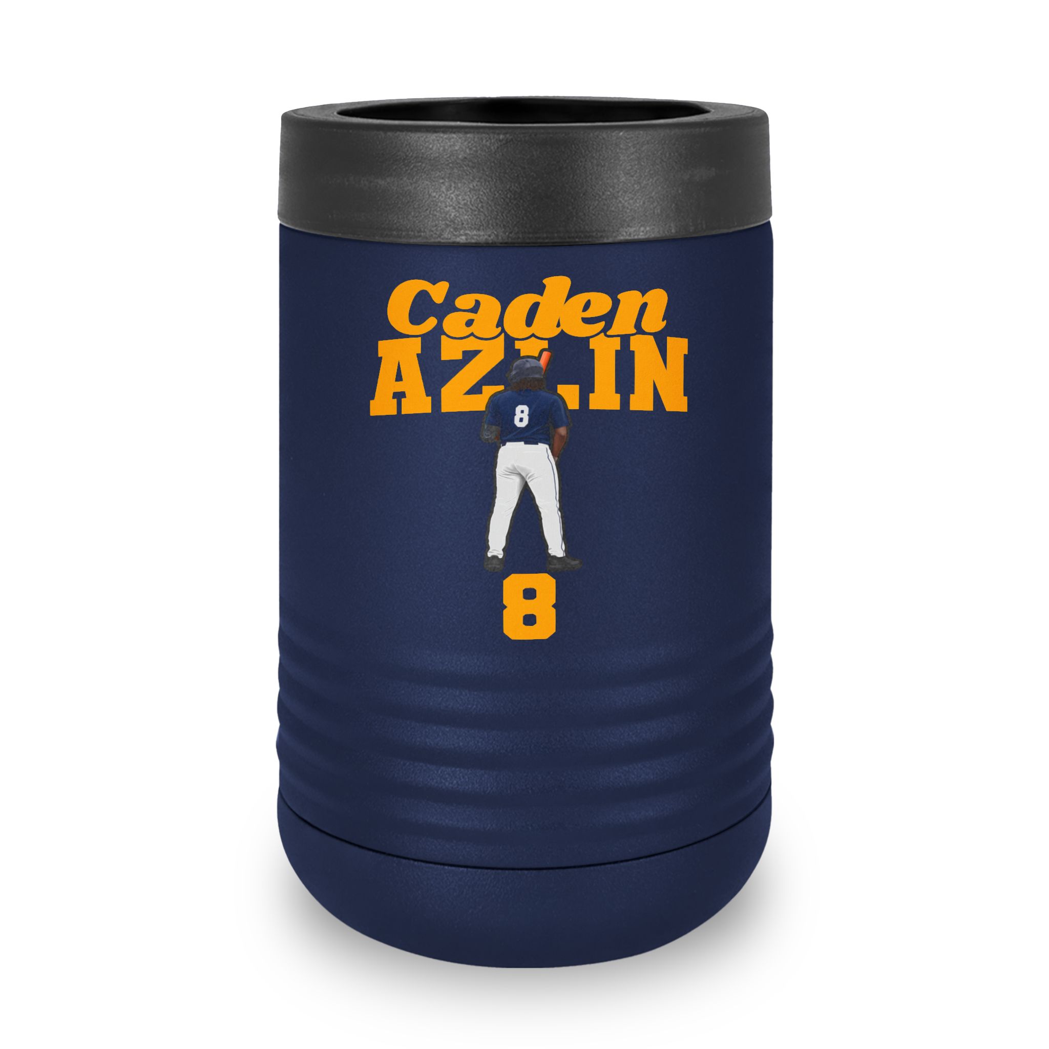 Stainless Can Cooler — character_signature_arch in Navy
