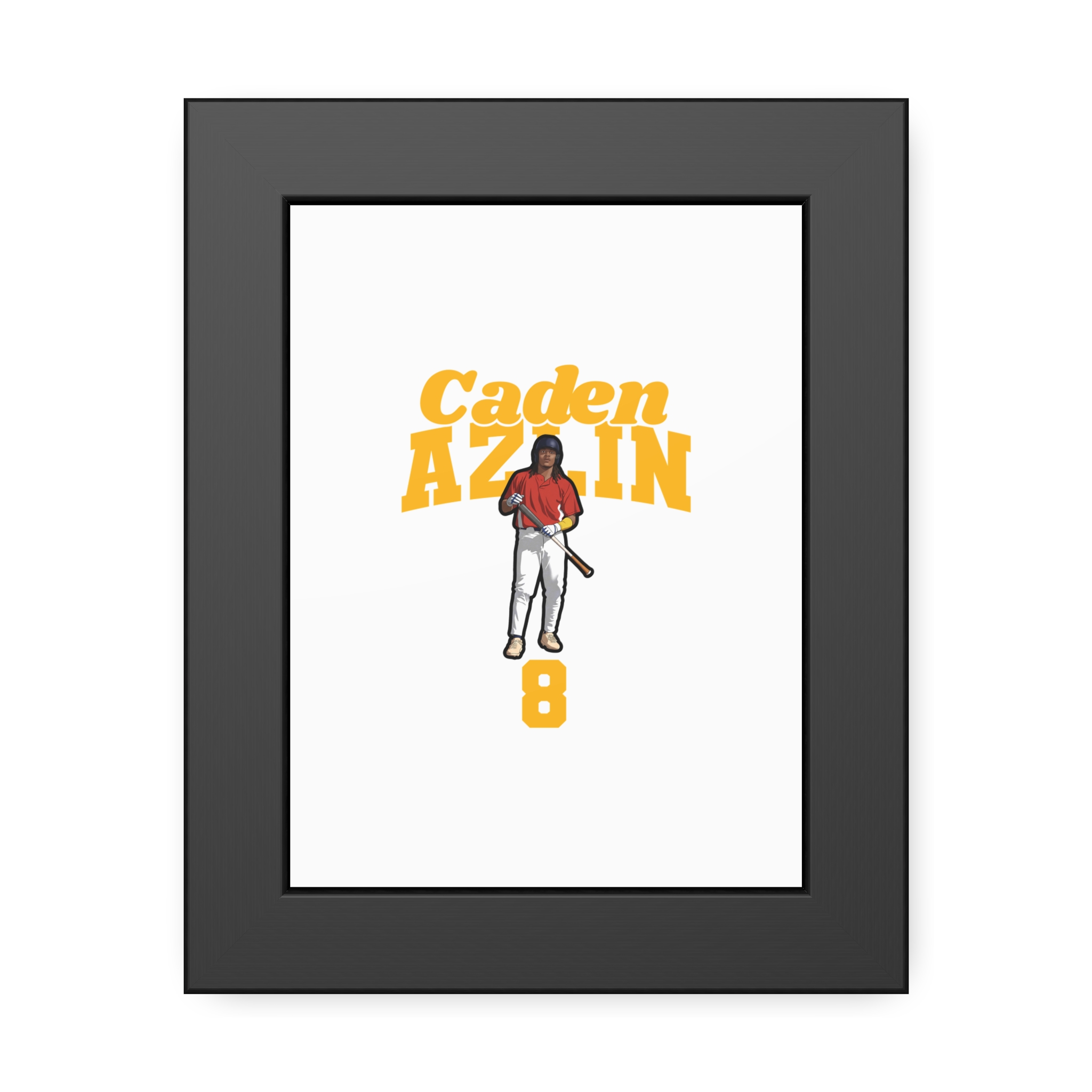 Framed Poster — character_signature_arch in Black
