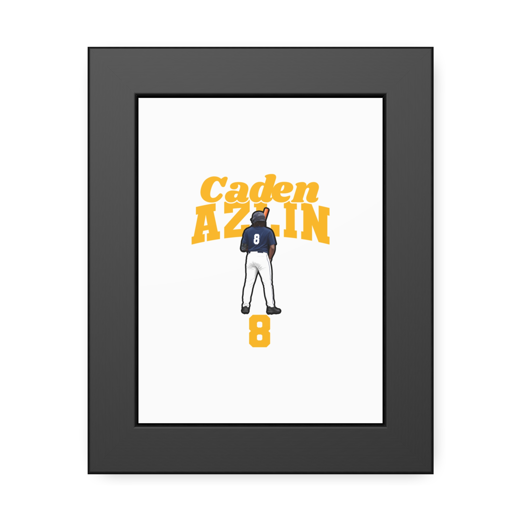 Framed Poster — character_signature_arch in Black