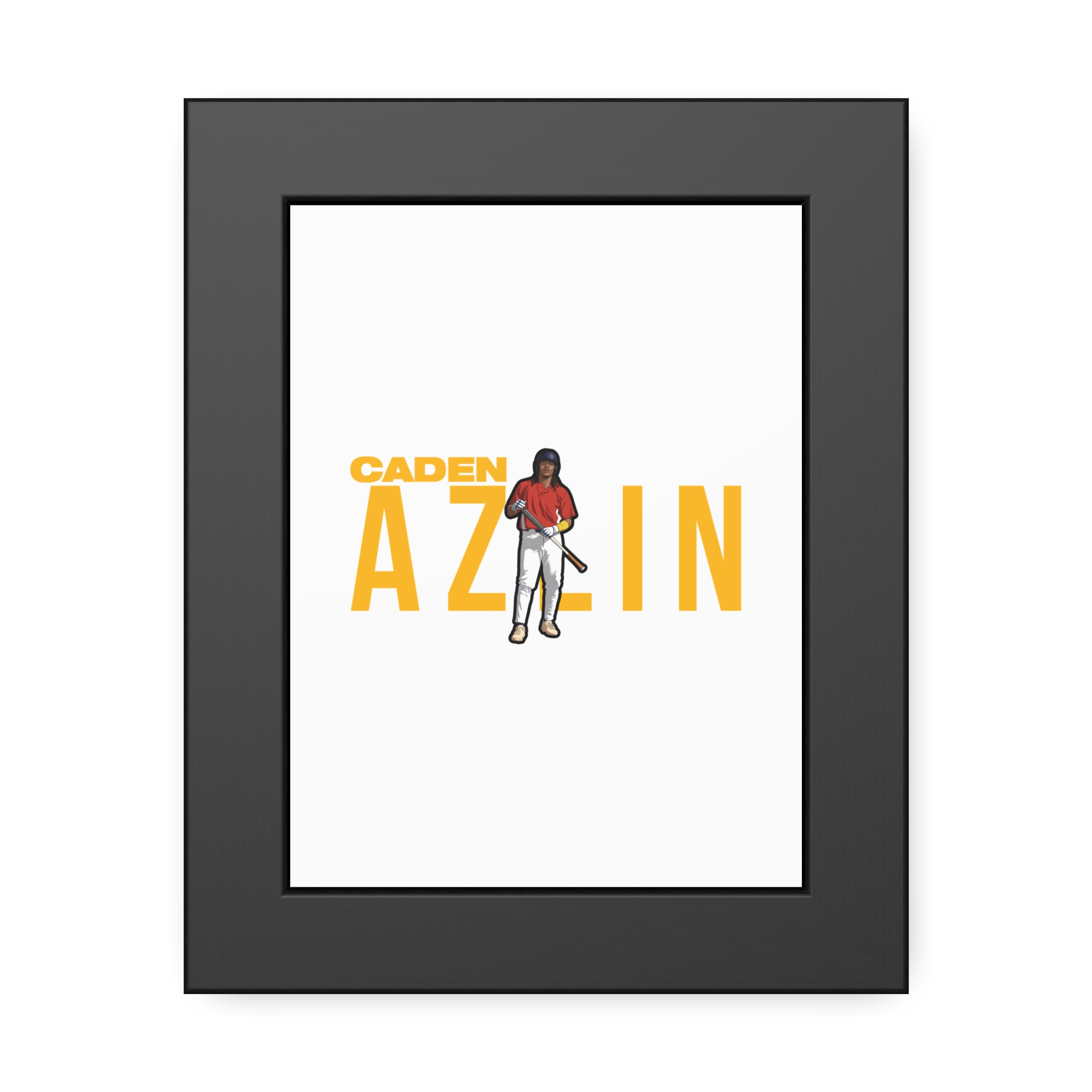 Framed Poster — character_player_name in Black