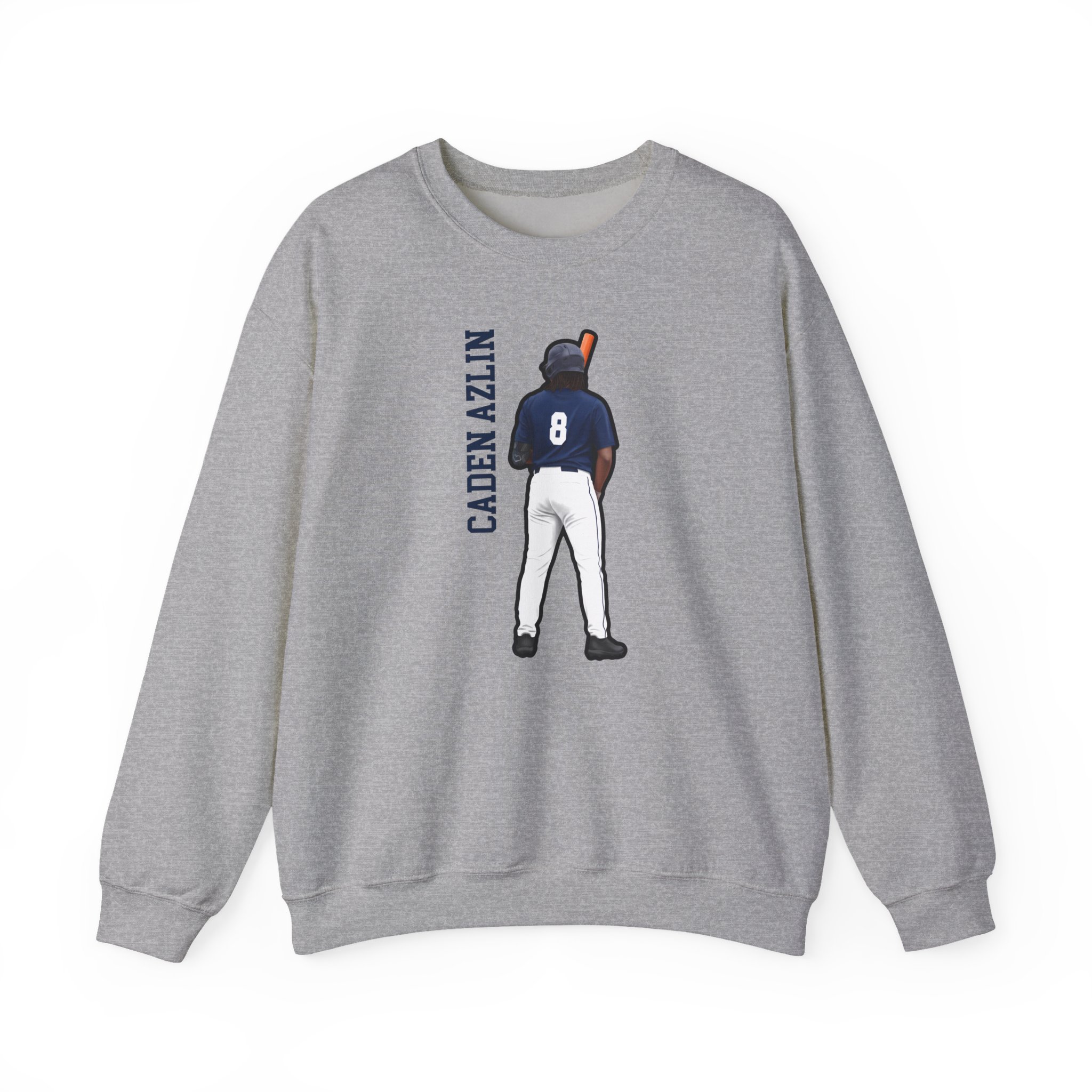Crewneck Sweatshirt — character_name_vertical in Grey