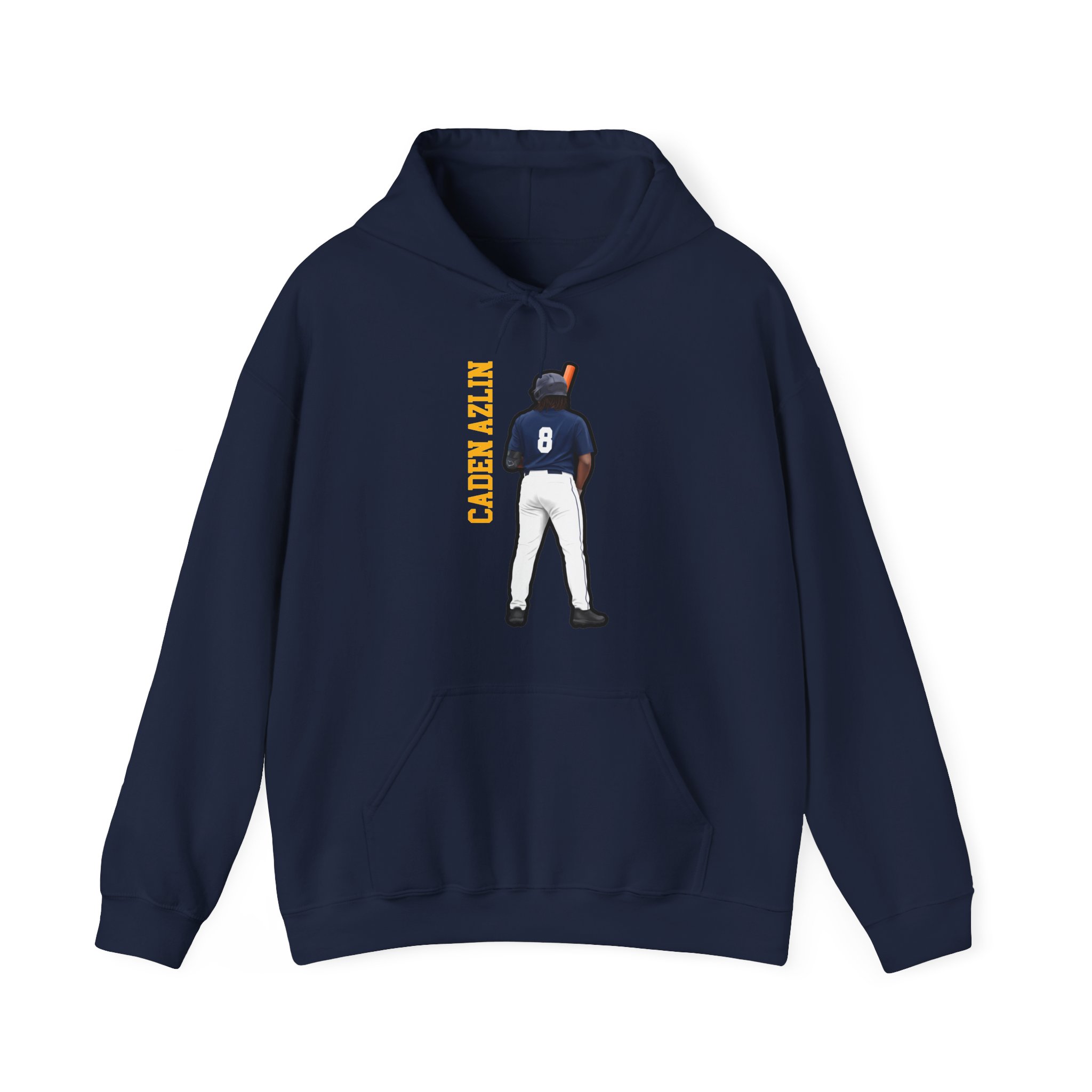 Hoodie — character_name_vertical in Navy