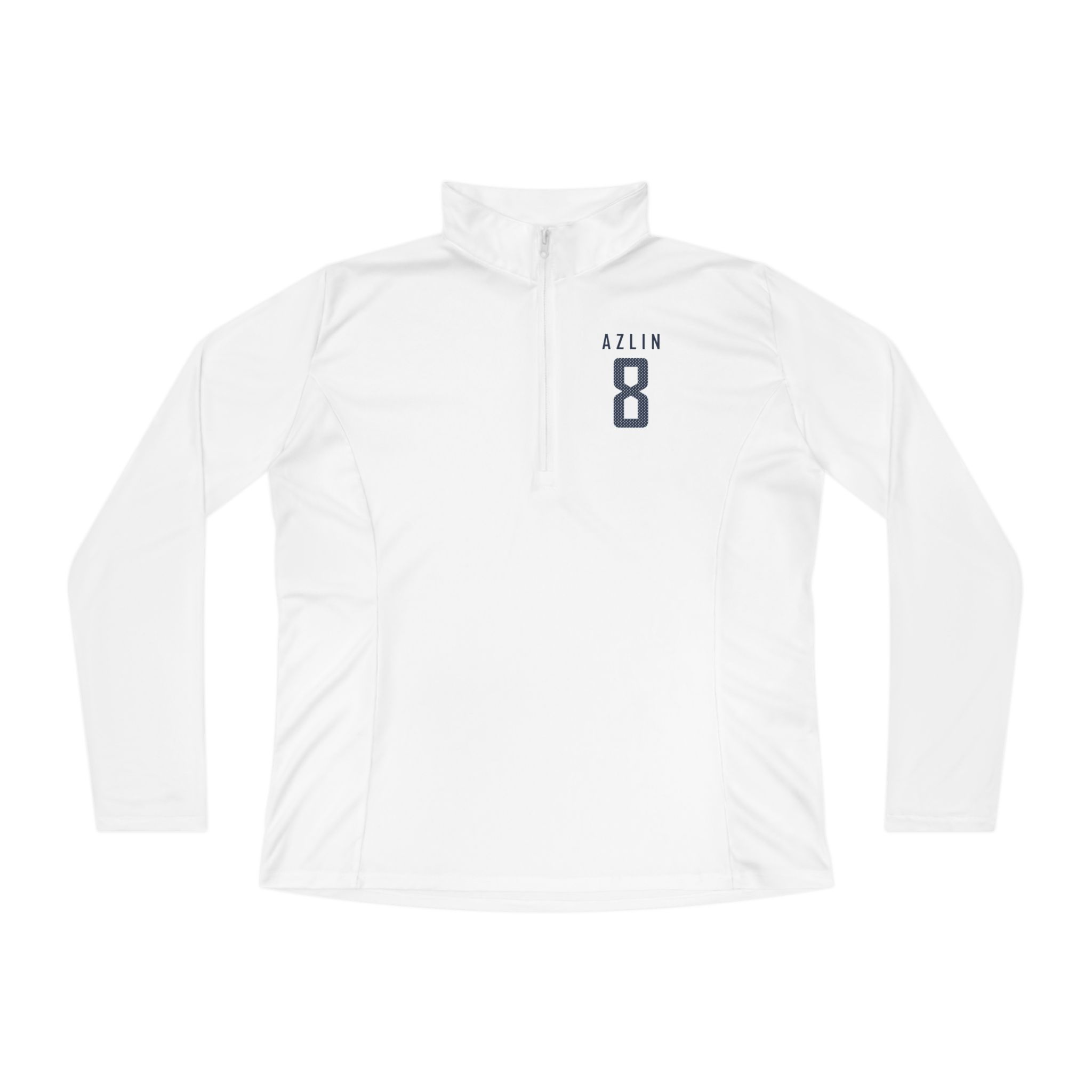 Women's Q-Zip Pullover — mesh_shirsey in White