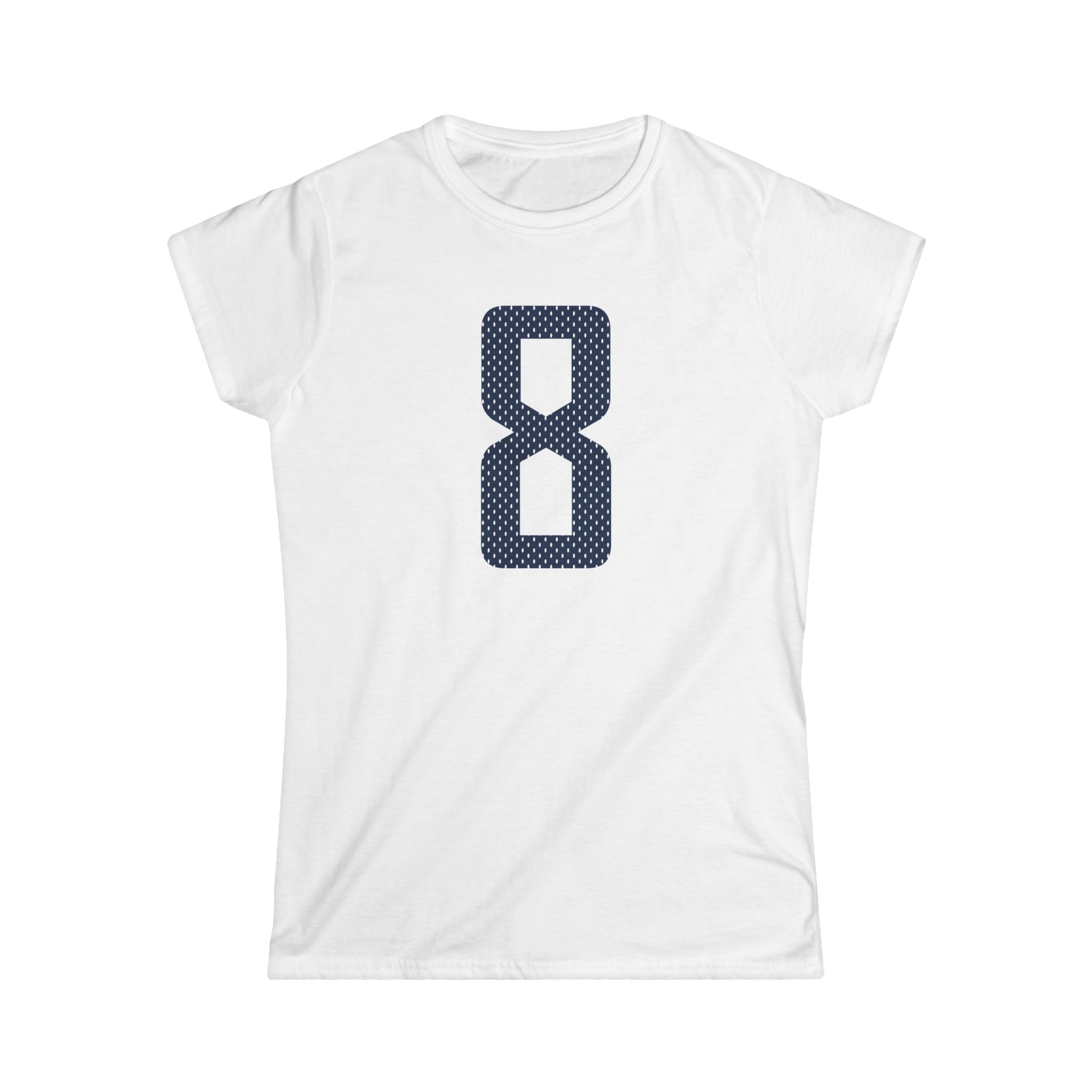 Women's Softstyle Tee — mesh_shirsey_number in White