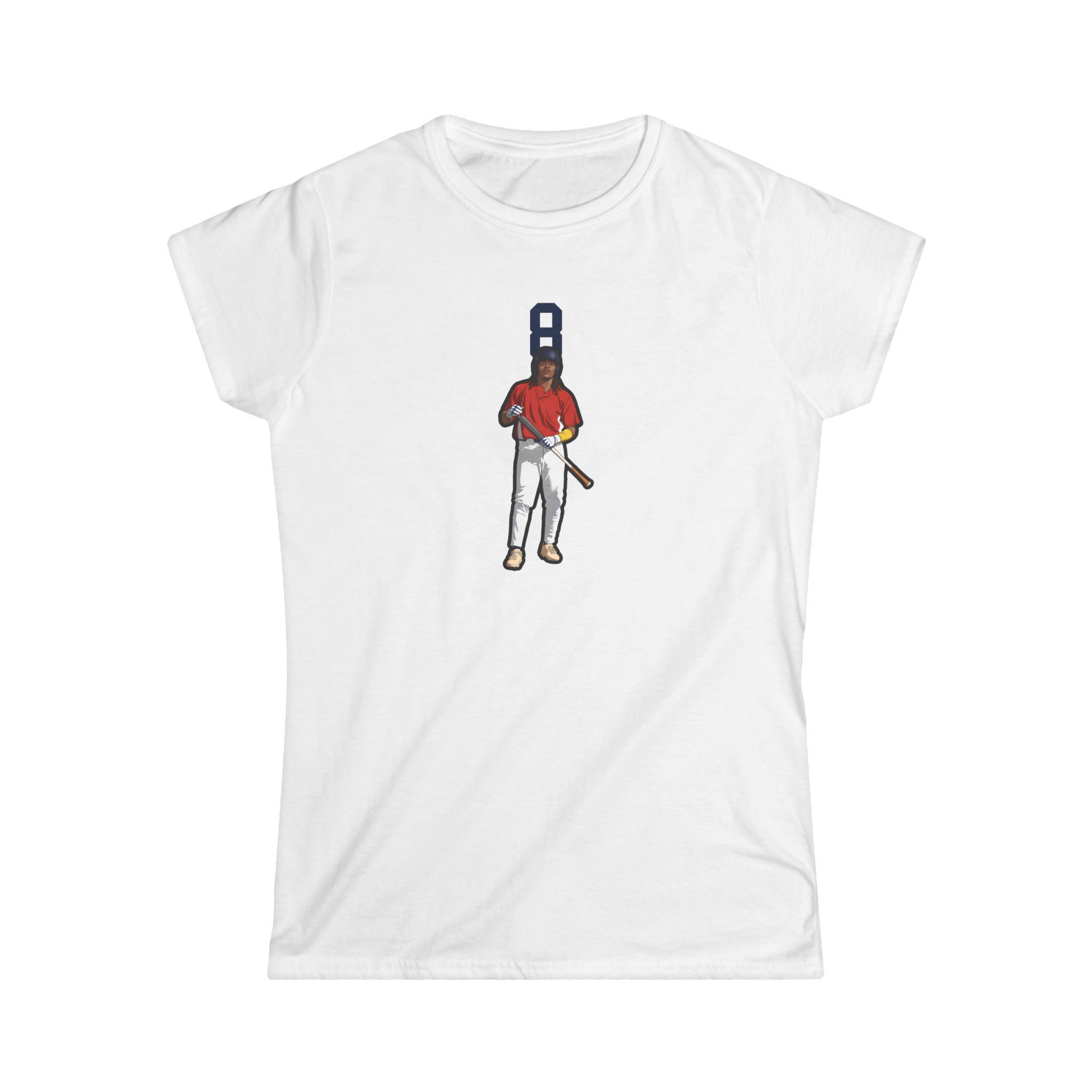 Women's Softstyle Tee — character_number_top in White