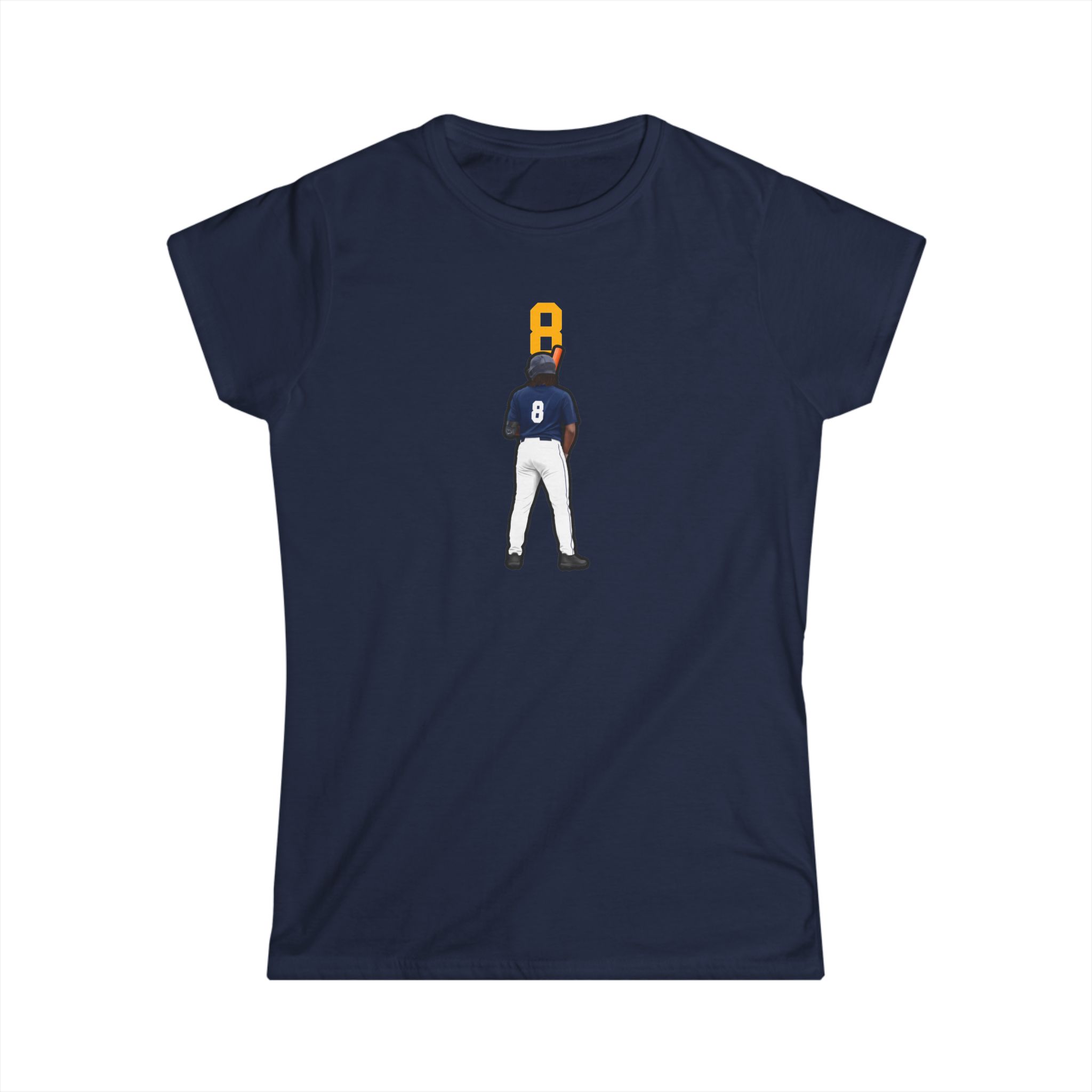 Women's Softstyle Tee — character_number_top in Navy