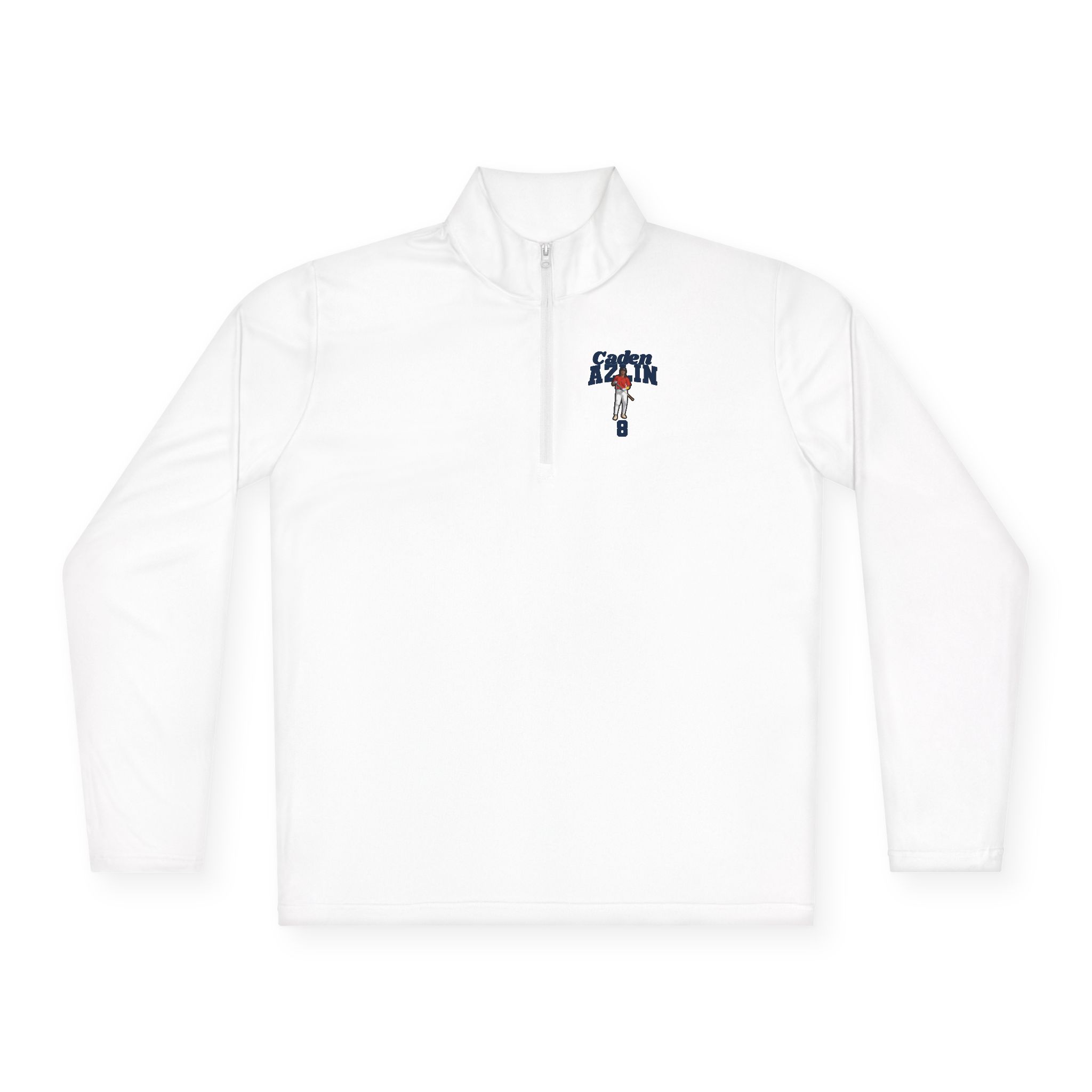 Q-Zip Pullover — character_signature_arch in White