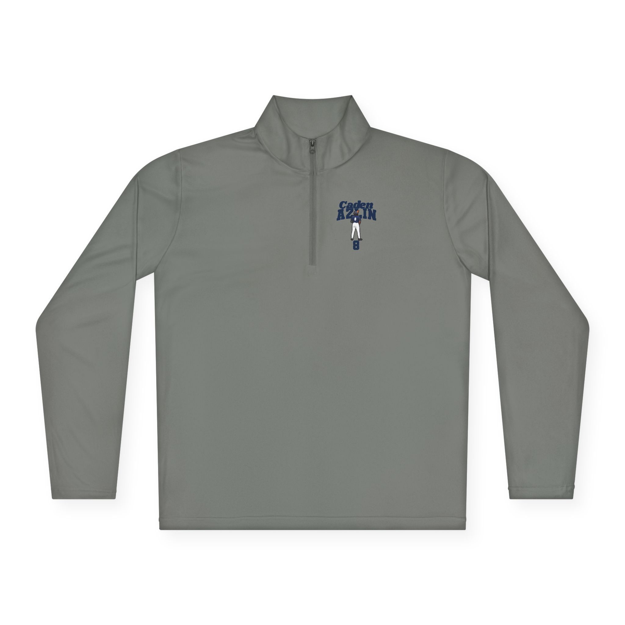 Q-Zip Pullover — character_signature_arch in Grey