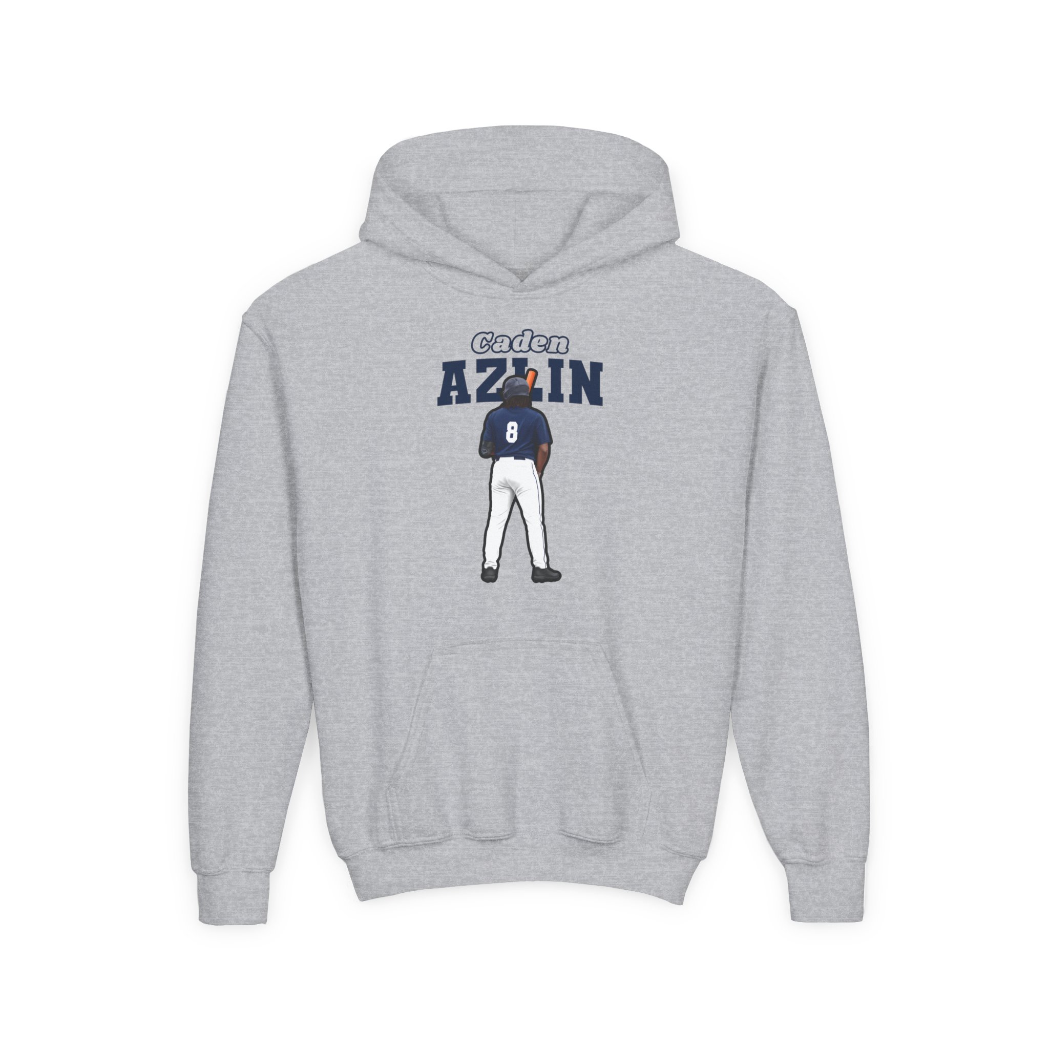 Youth Hoodie — character_name_arch in Grey