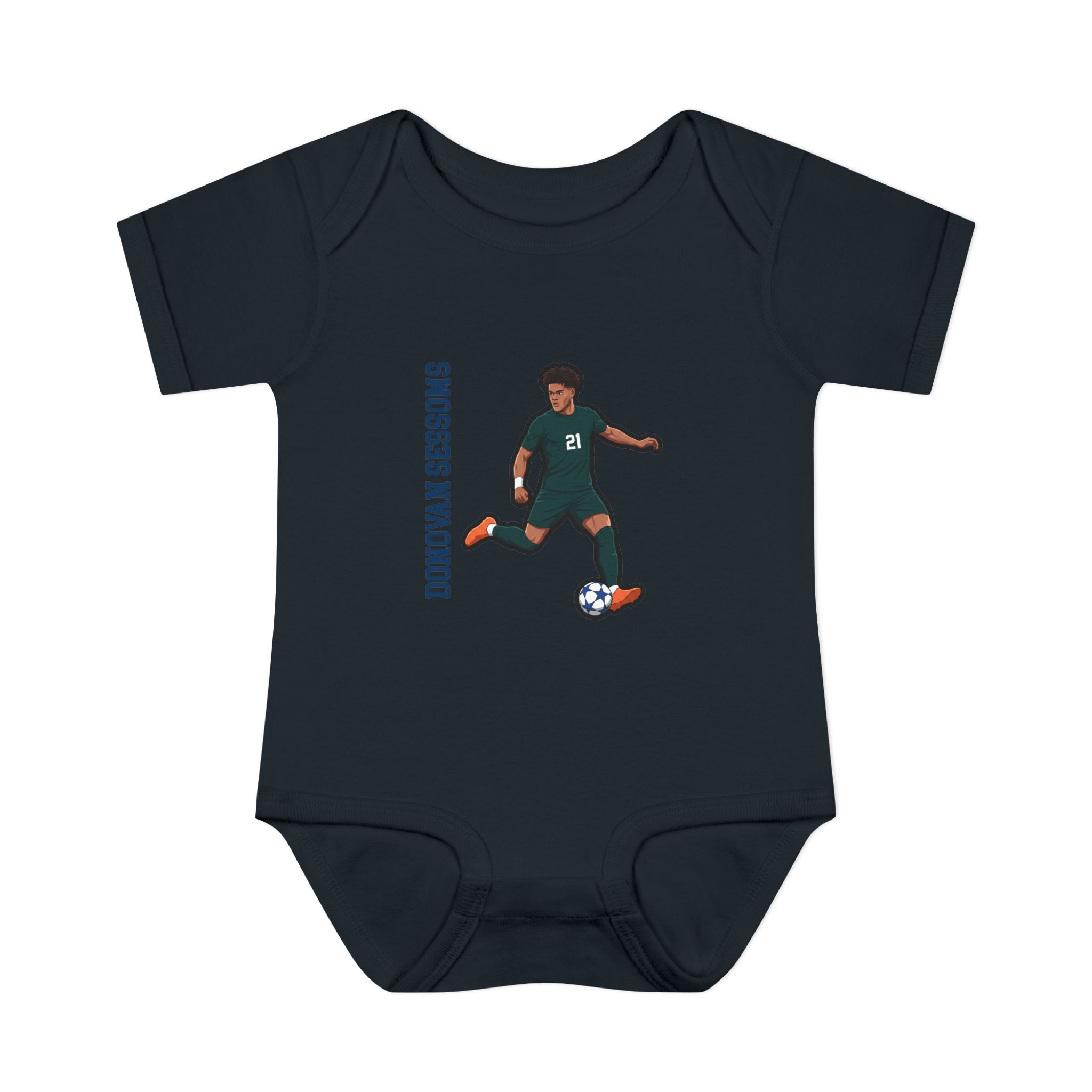 Baby Onesie — character_name_vertical in Black