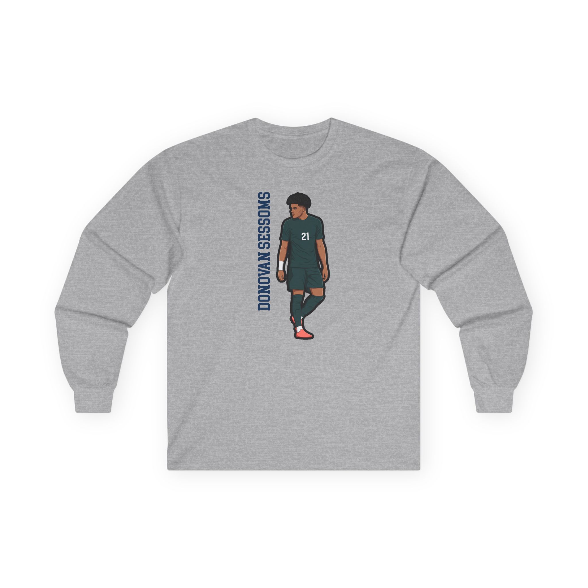 Long Sleeve Tee — character_name_vertical in Grey