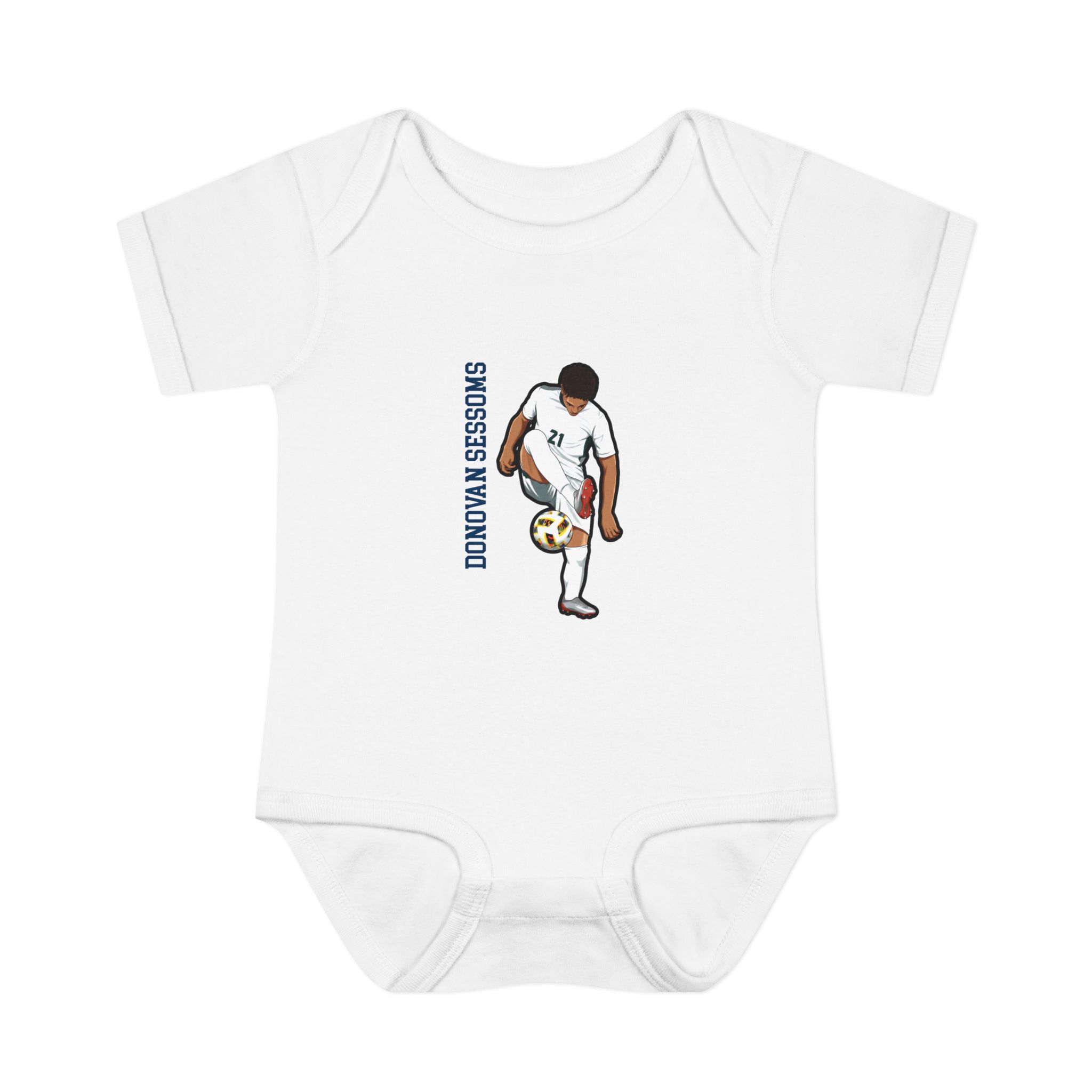 Baby Onesie — character_name_vertical in White