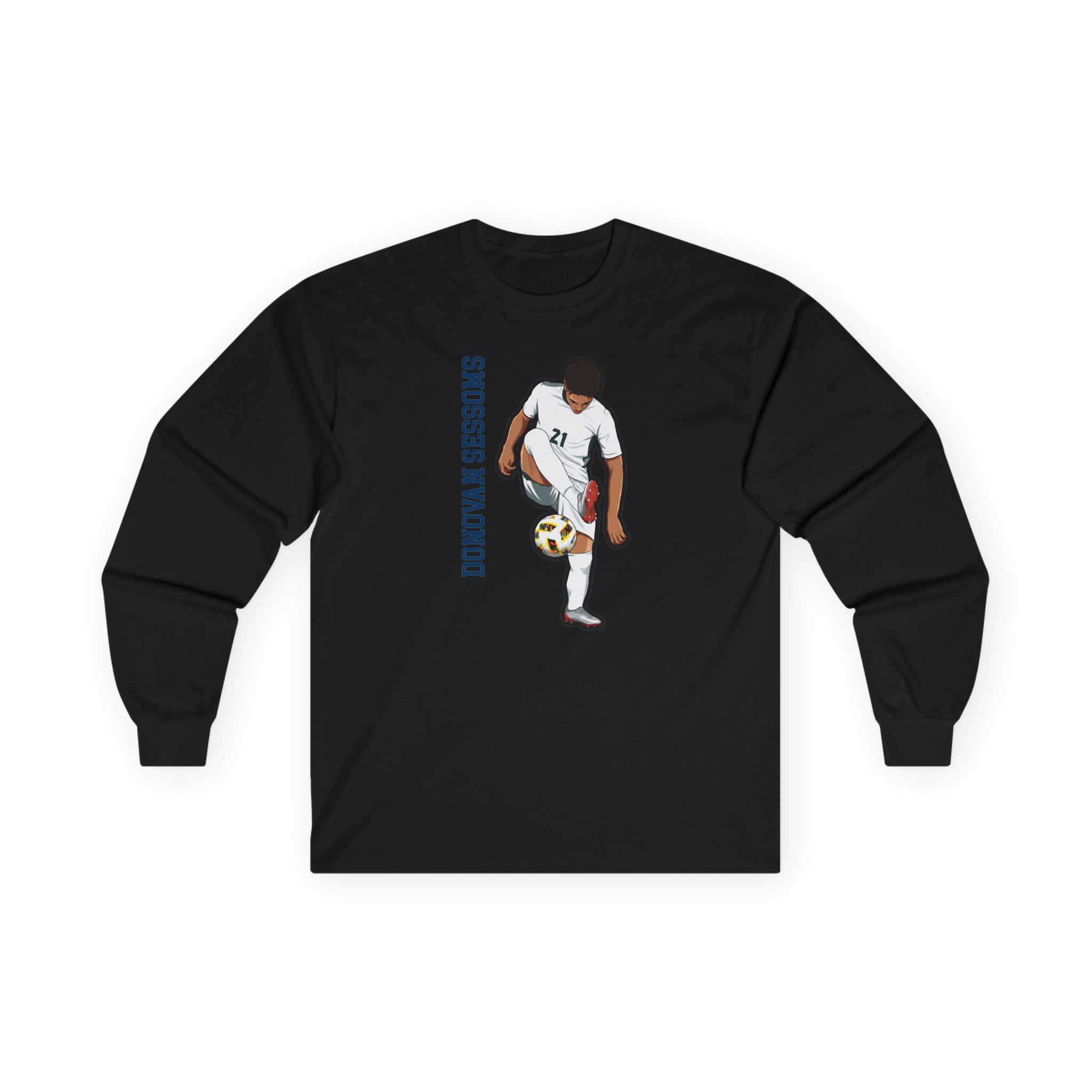 Long Sleeve Tee — character_name_vertical in Black