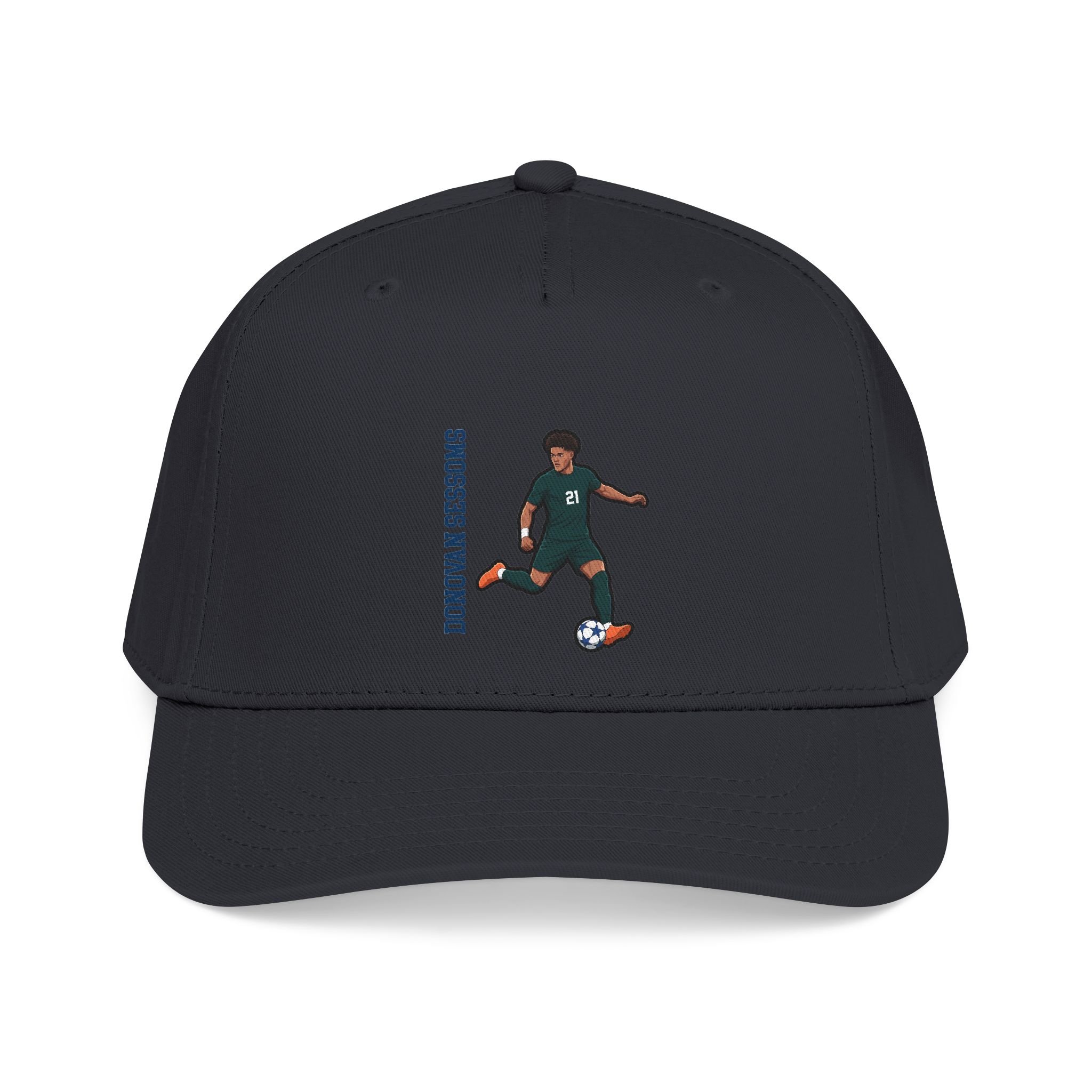 Baseball Cap — character_name_vertical in Black