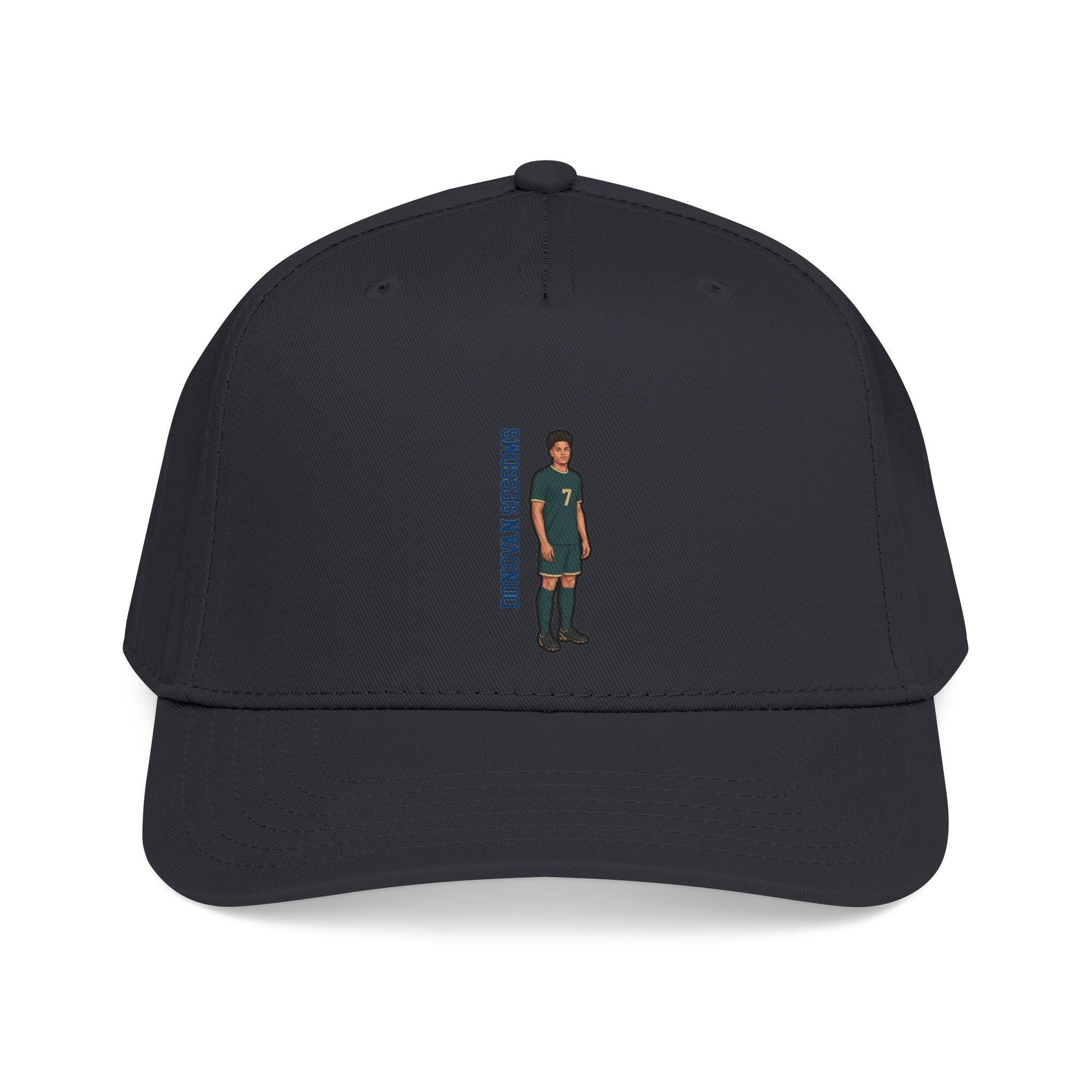 Baseball Cap — character_name_vertical in Black