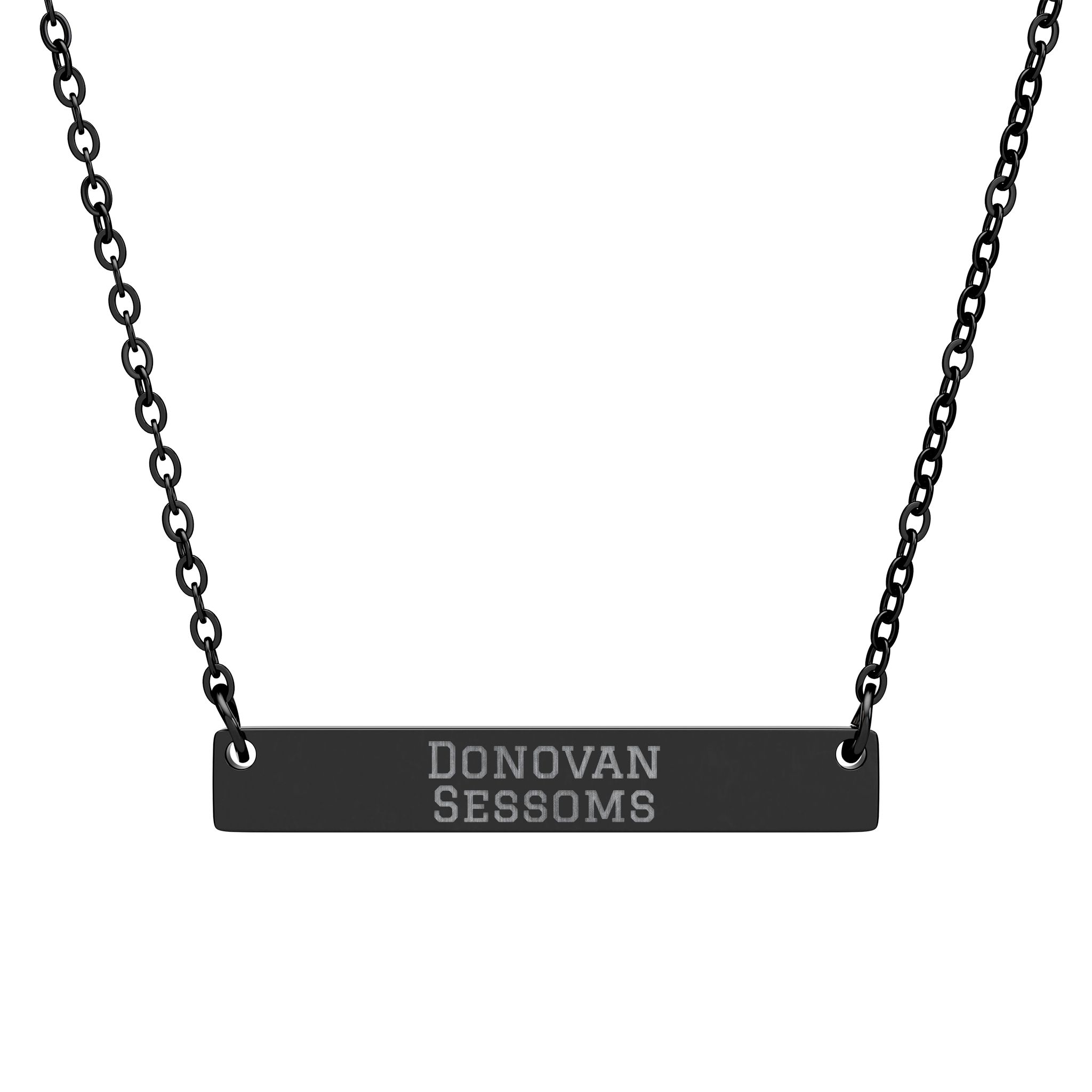 Engraved Bar Necklace — Classic in Black