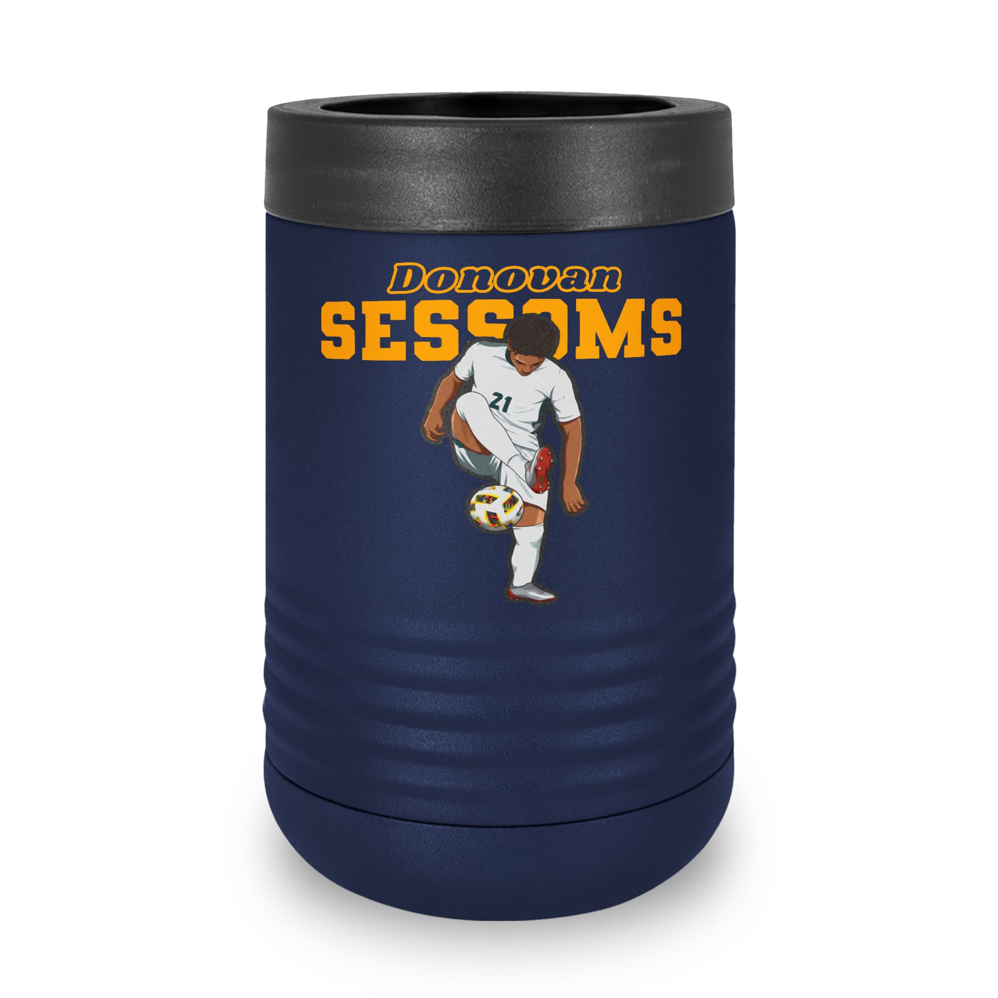 Stainless Can Cooler — character_name_arch in Navy
