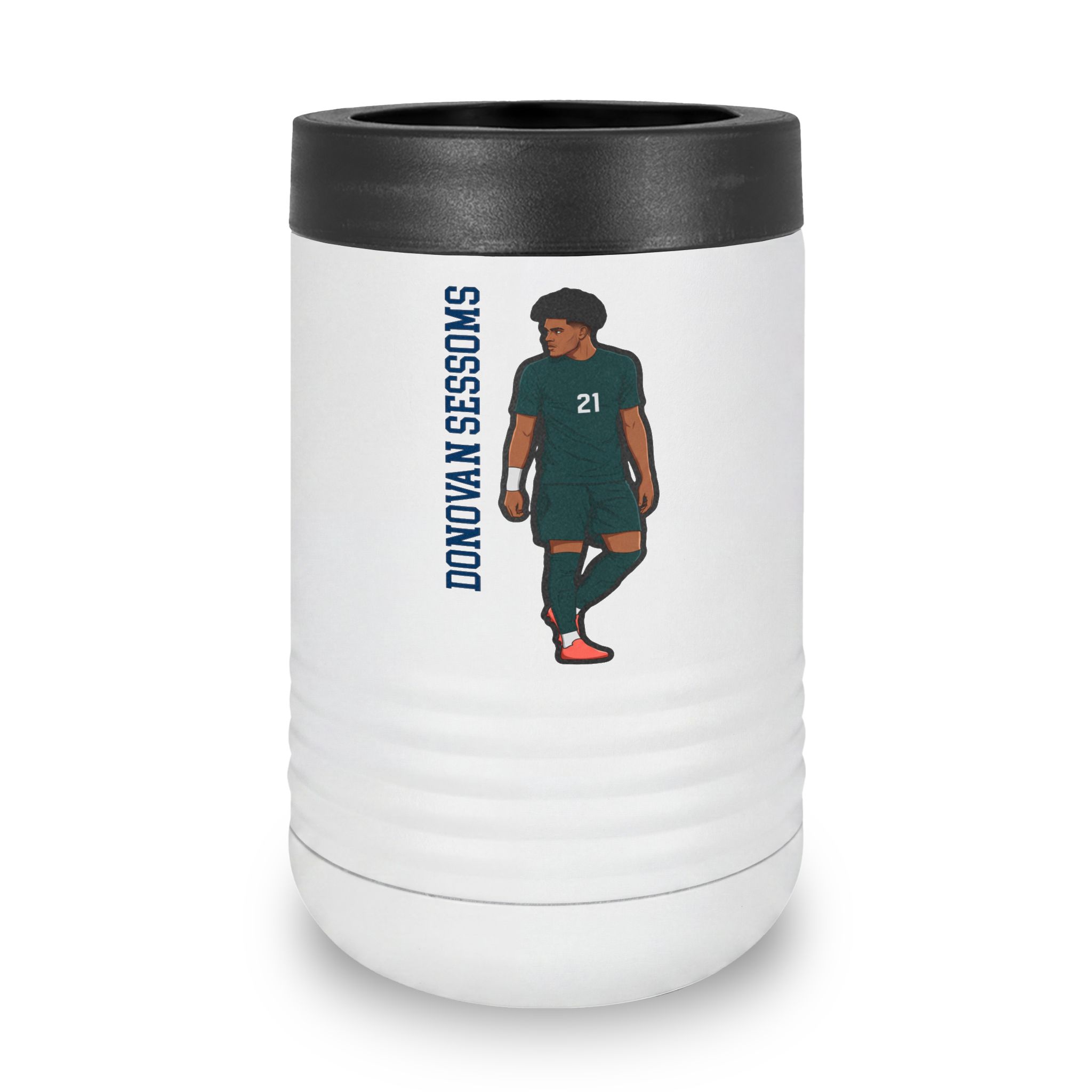 Stainless Can Cooler — character_name_vertical in White