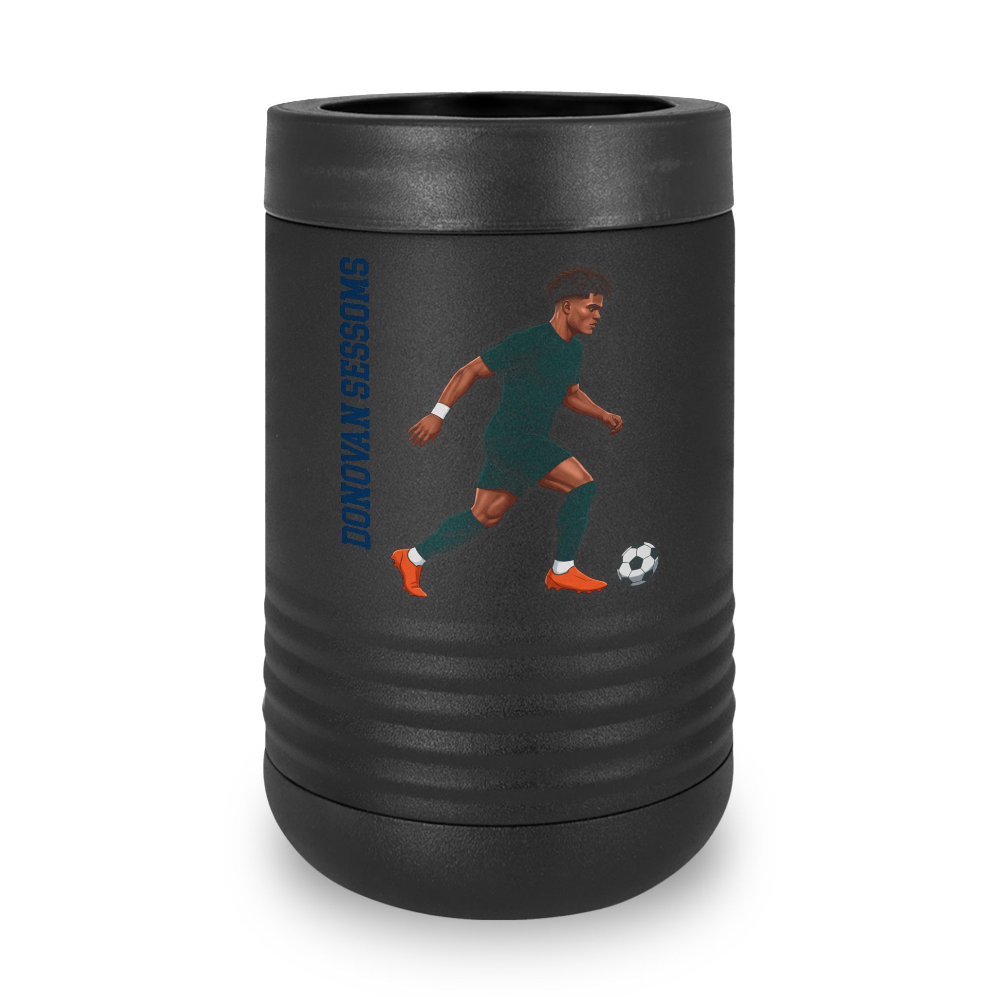 Stainless Can Cooler — character_name_vertical in Black